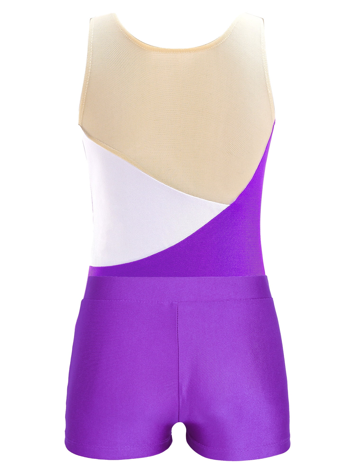 iiniim Kids Girls 2 Pieces Ballet Dance Outfits Gymnastics Leotard with Booty Shorts 4-14 Purple 6
