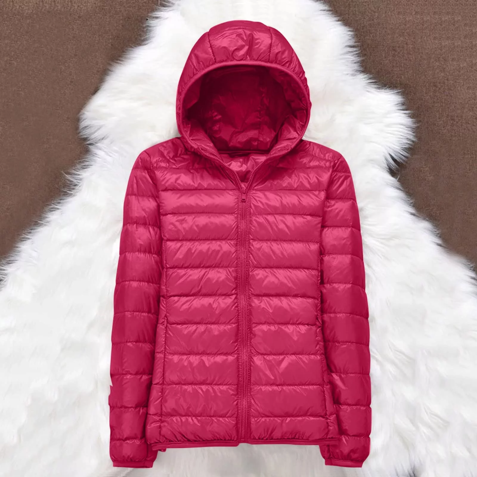 Mlqidk Outdoor Women’s Lightweight Packable Puffer Winter Jacket Insulated Puffy Hooded Coat for Snow Ski Hiking Travel