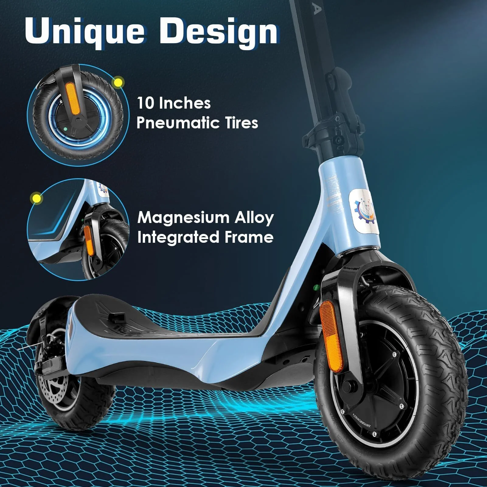 Caroma Electric Scooter for Adults, 800W Peak Motor, 30 Miles Range, Max 25 Mph, 10
