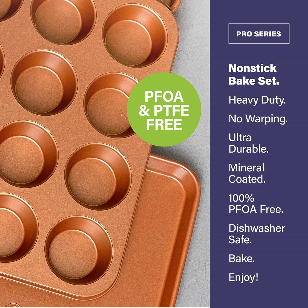 Gotham Steel 12 Cup Nonstick Aluminum Muffin Pan, 1 in Diameter Cups