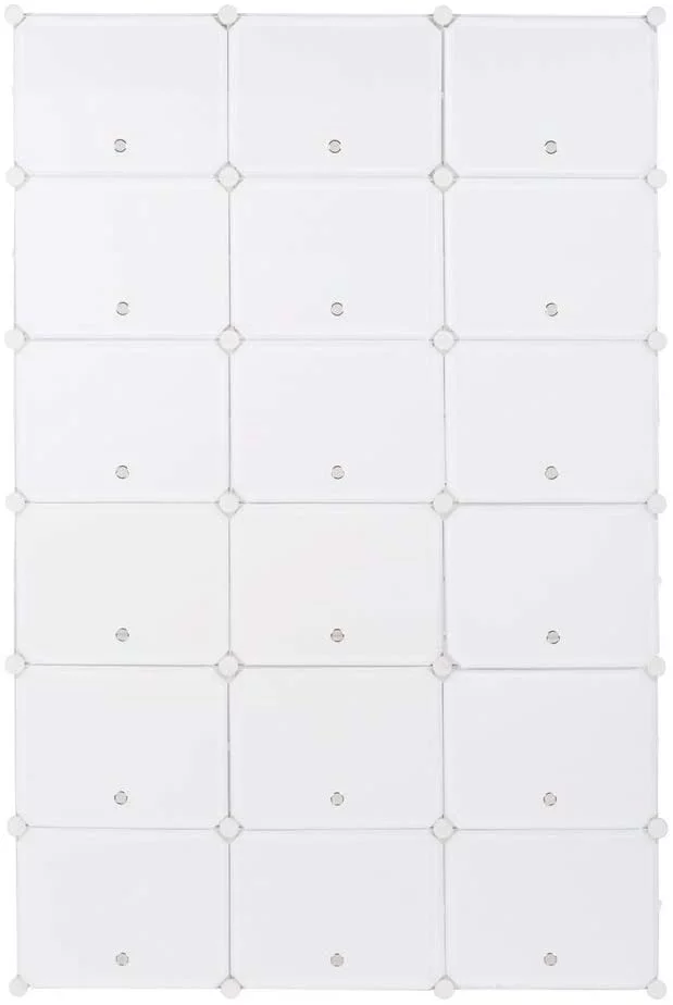 Portable Shoe Rack, 12-Tier Portable 72 Pair Shoe Rack Organizer 36 Grids Tower Shelf Storage Cabinet Stand Expandable for Heels, Boots, Slippers, White