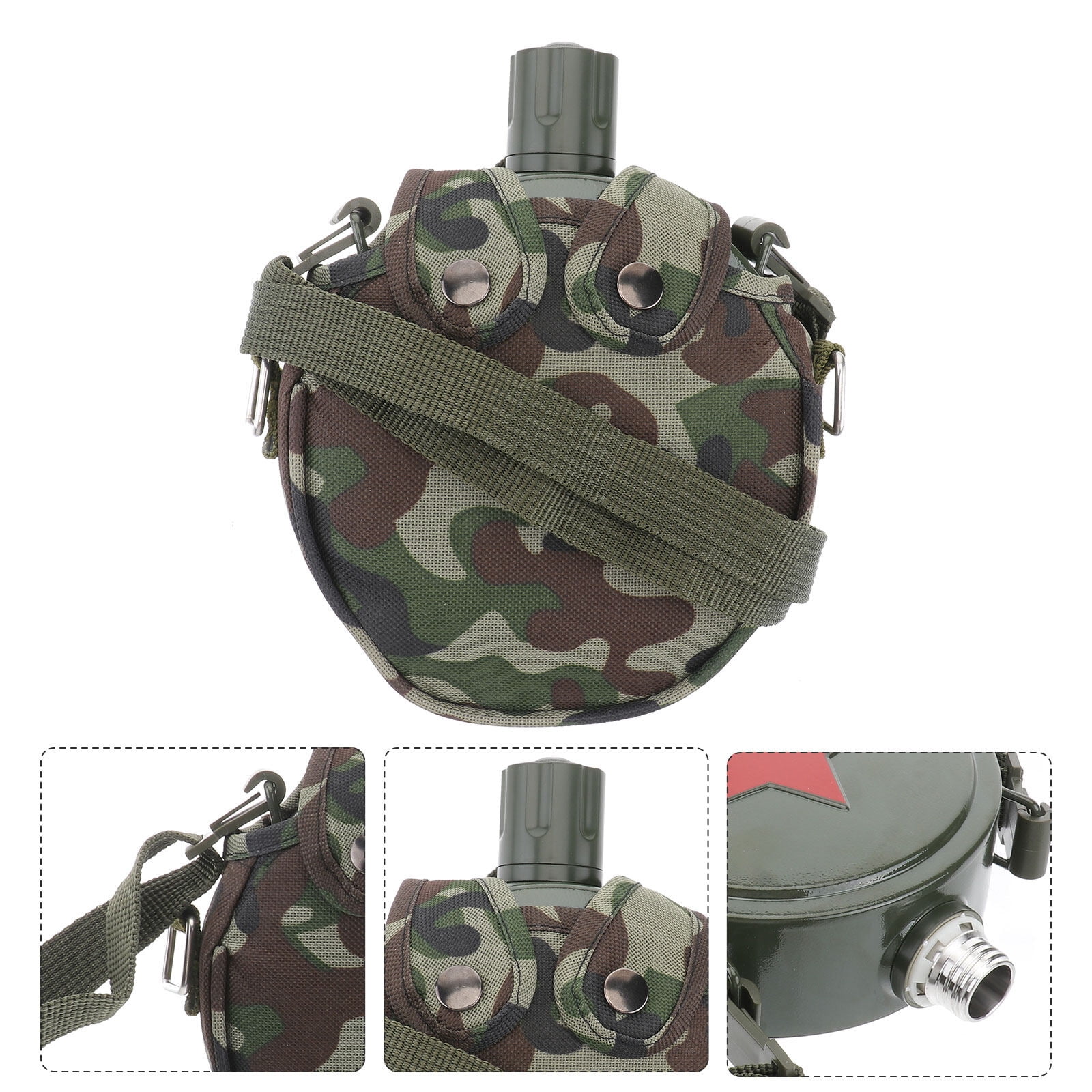 1 Set Portable Camping Canteen Compact Stainless Steel Canteen Water Bottle