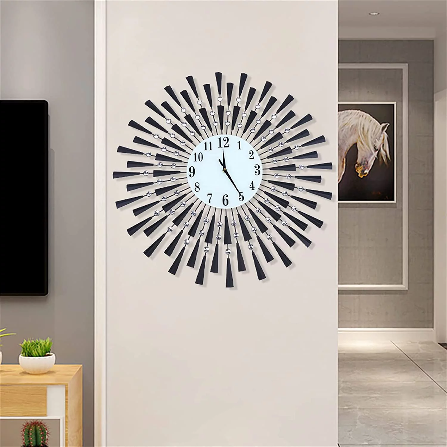 Modern Metal Big Wall Clock Silent Quartz Movement Handmade