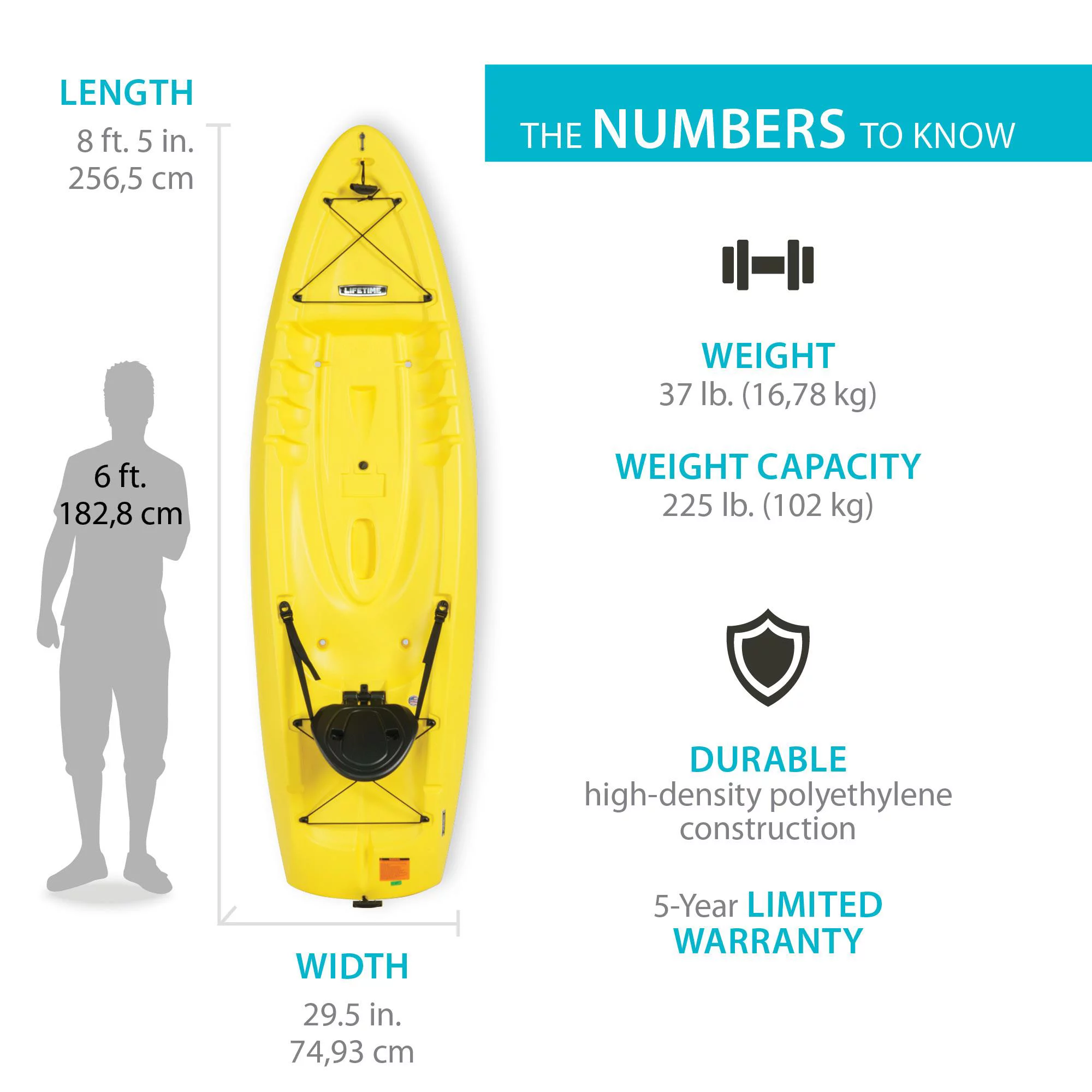 Lifetime Volt 85 Sit-On-Top Kayak - Yellow - 90613
