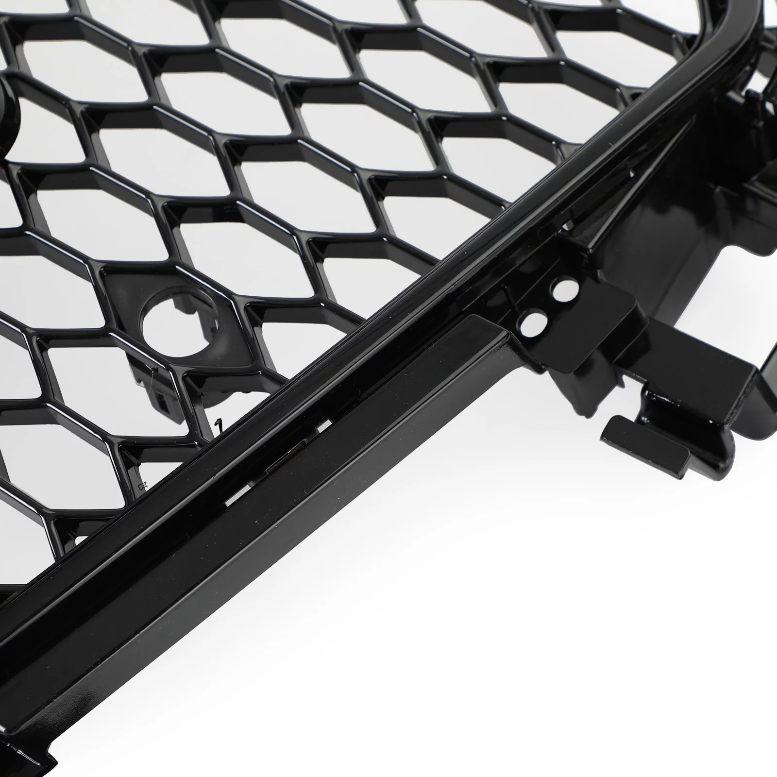 RS4 Style Mesh Front Bumper Grille Grill fit for Audi A4 S4 2013-2016 Gloss Black