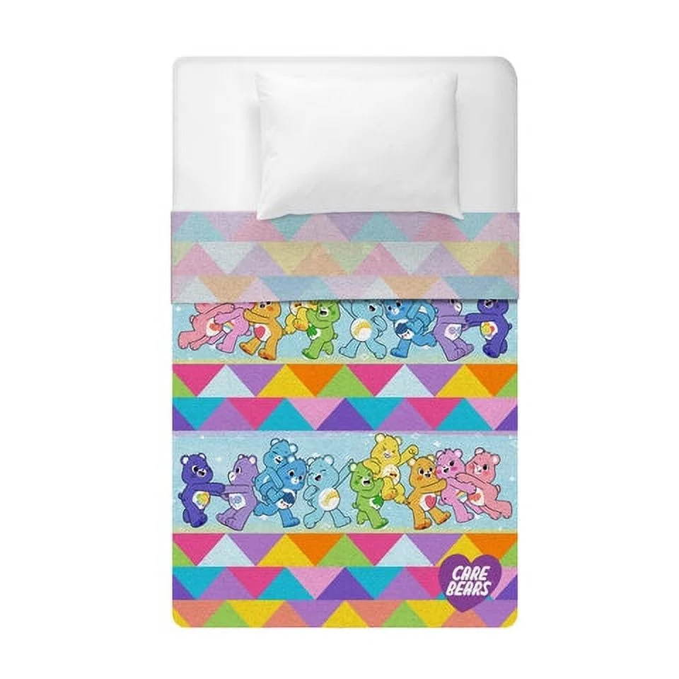 Sleep Squad Care Bears 60” x 80” Raschel Plush Blanket