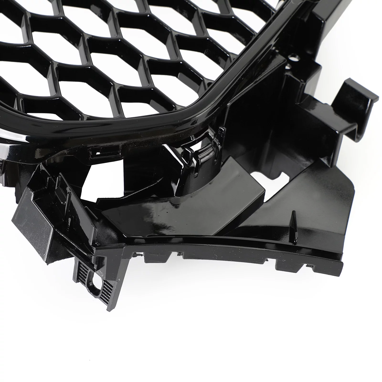 RS4 Style Mesh Front Bumper Grille Grill fit for Audi A4 S4 2013-2016 Gloss Black