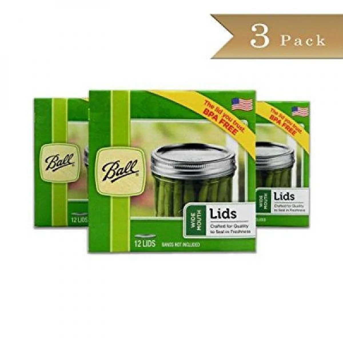 Ball Wide Mouth Lids - 3 Dozen, Total Of 36