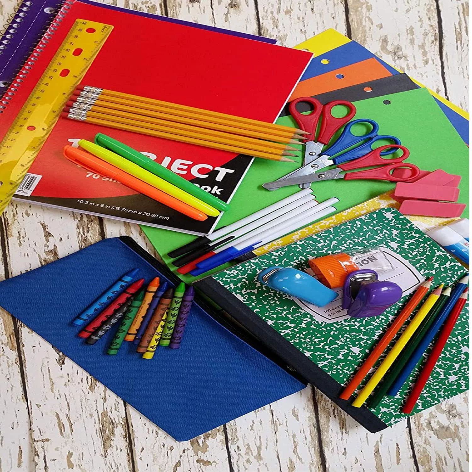 Trailmaker - 60 Piece, K-12  School Supplies Kit for Kids Includes Notebooks, Folders, White Board, and More