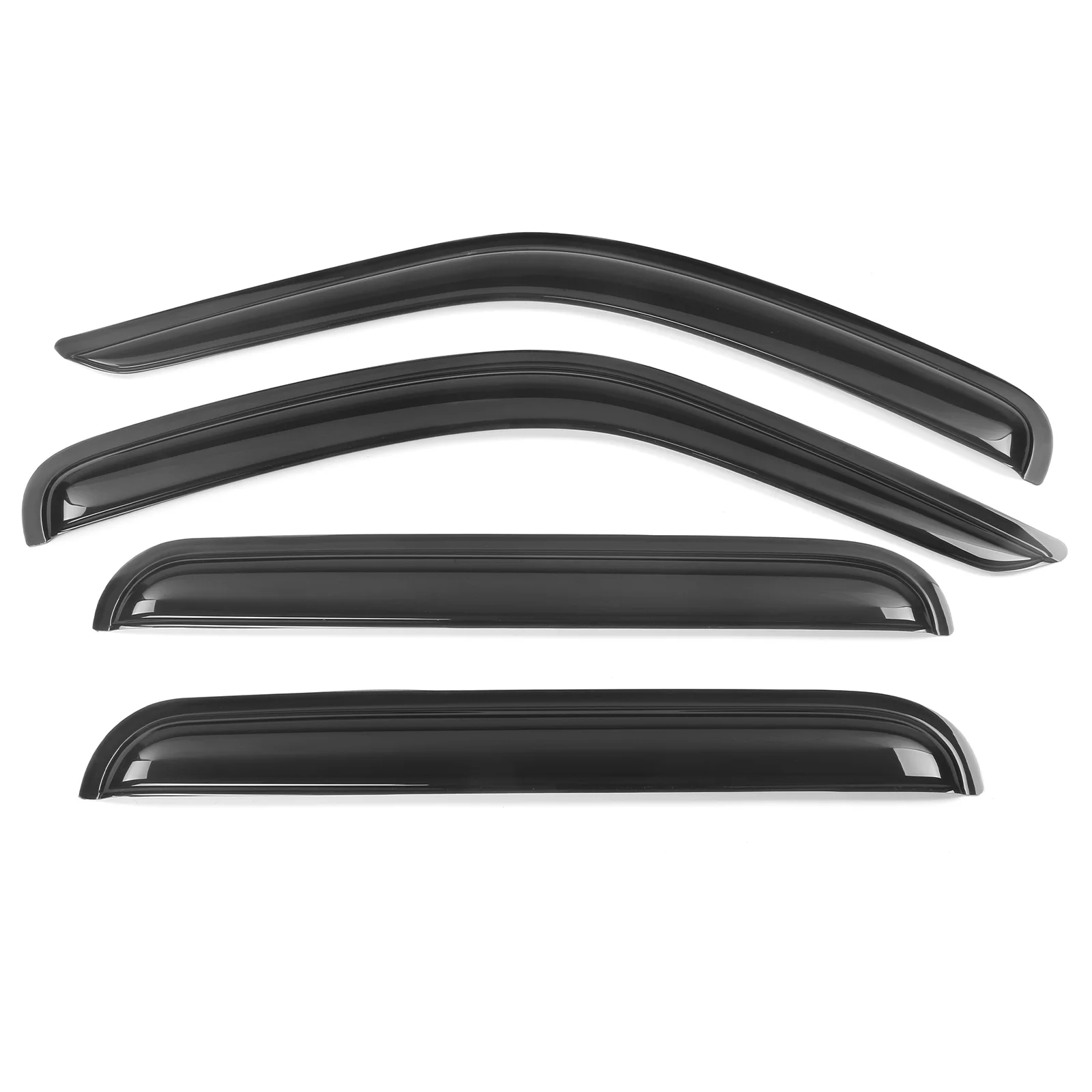 Ikon Motorsports Window Visor Fit 02-07 Jeep Liberty KJ Acrylic 4Pc Set Outside Mount
