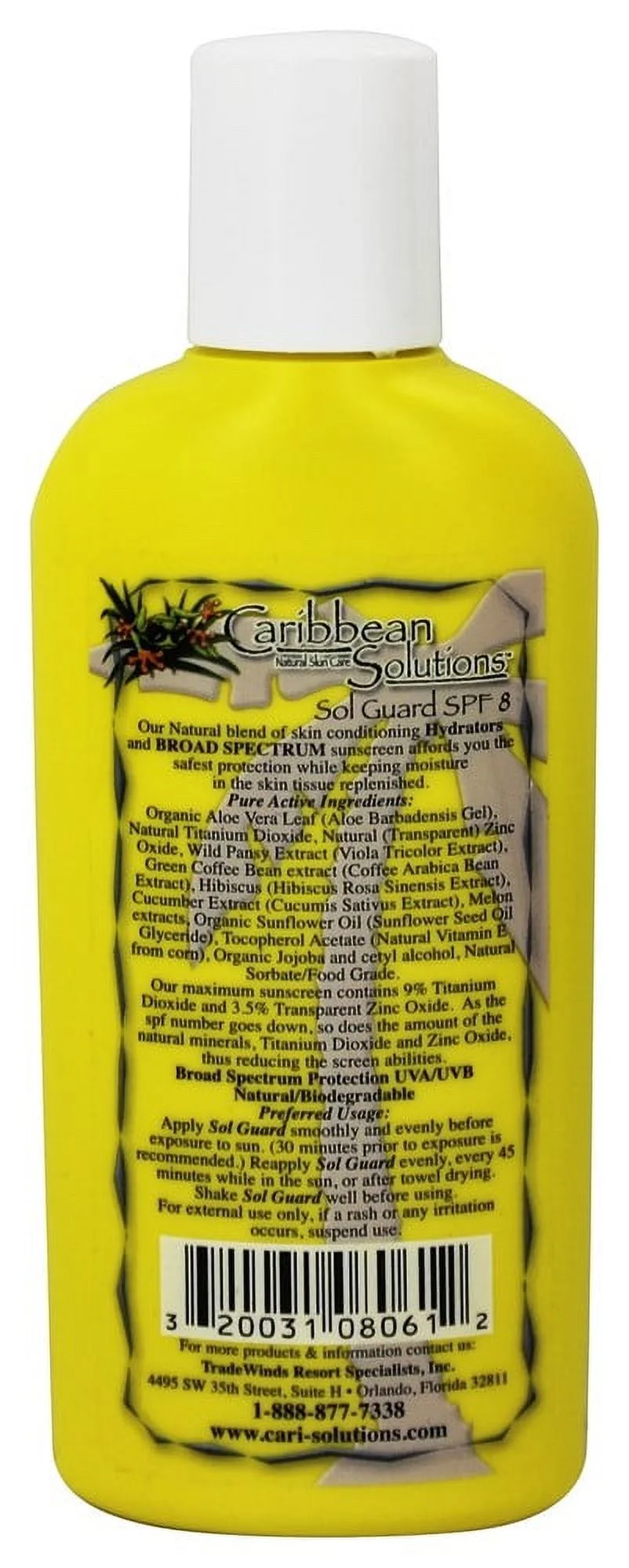 Caribbean Solutions Solguard Spf 8 - 6 Oz
