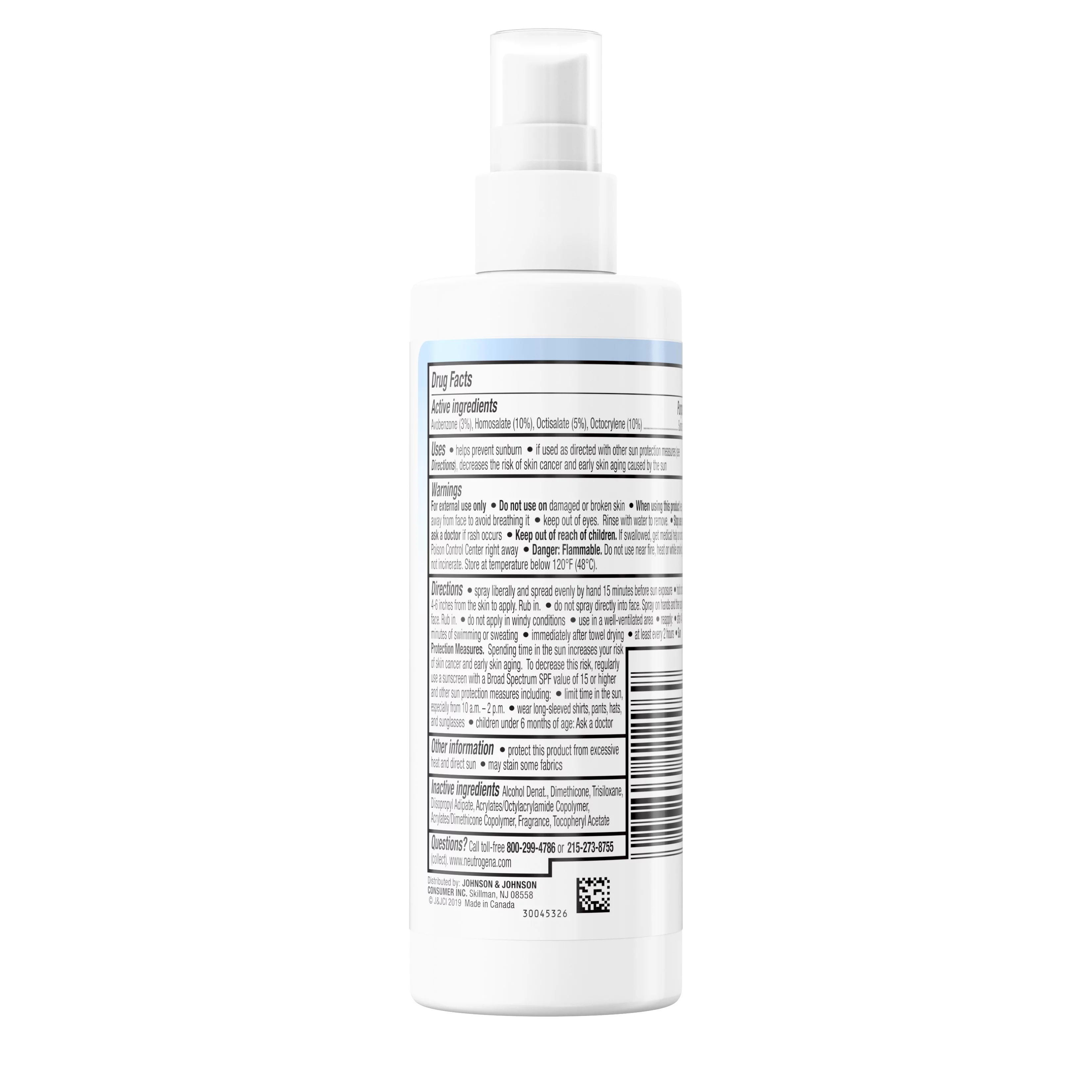 Neutrogena Ultra Sheer Face Mist Sunscreen Spray SPF 55 Spray Travel Size 3 oz (Pack of 4)