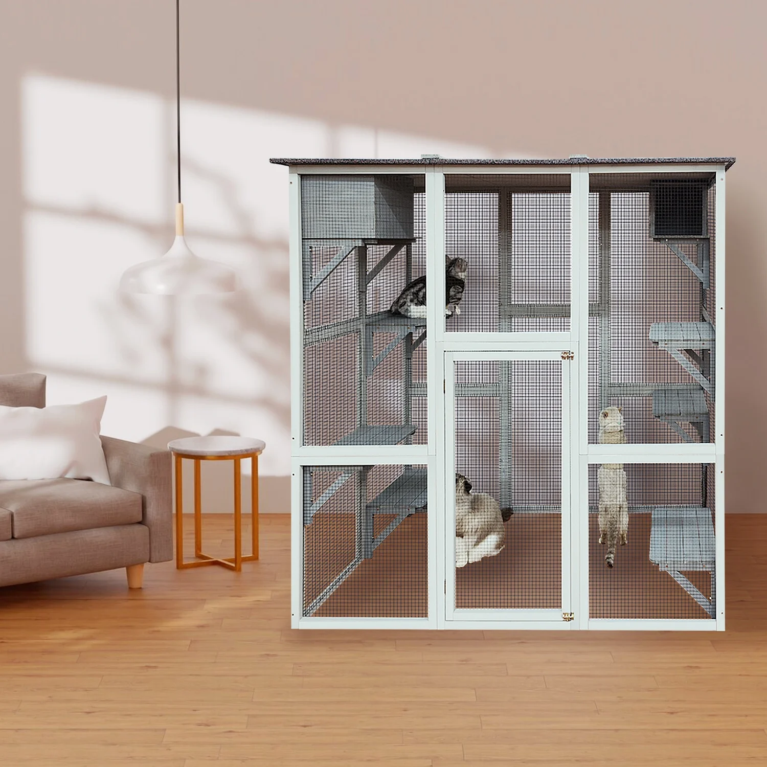 Wooden Catio Outdoor Cat Enclosure, 71