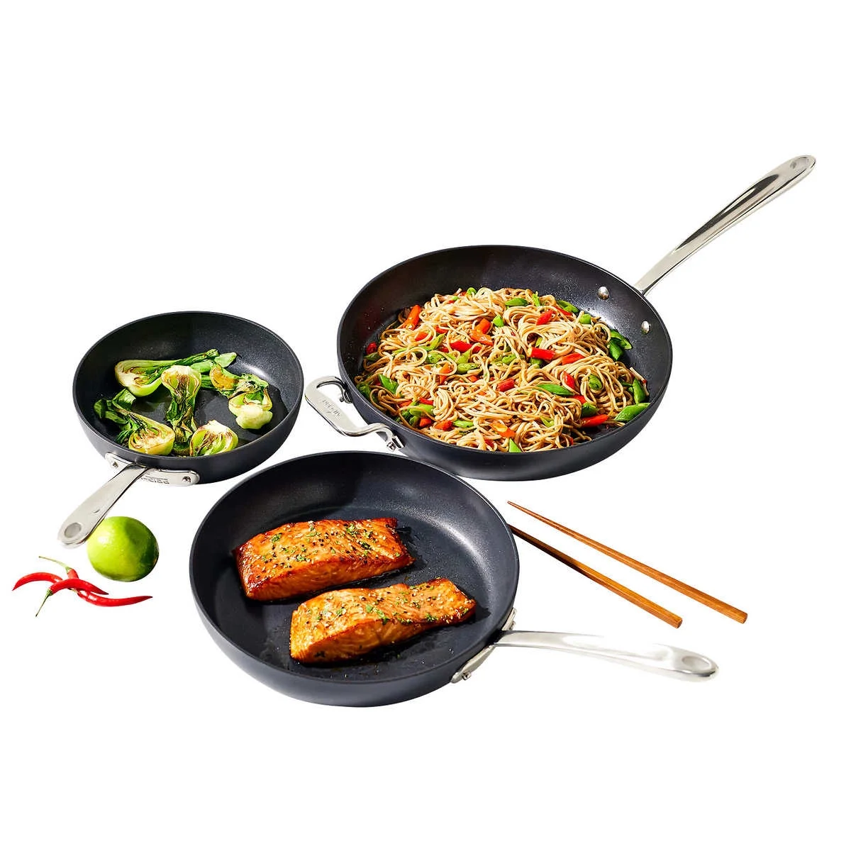 All-Clad Hard-Anodized Fry Pan 3 Piece Set