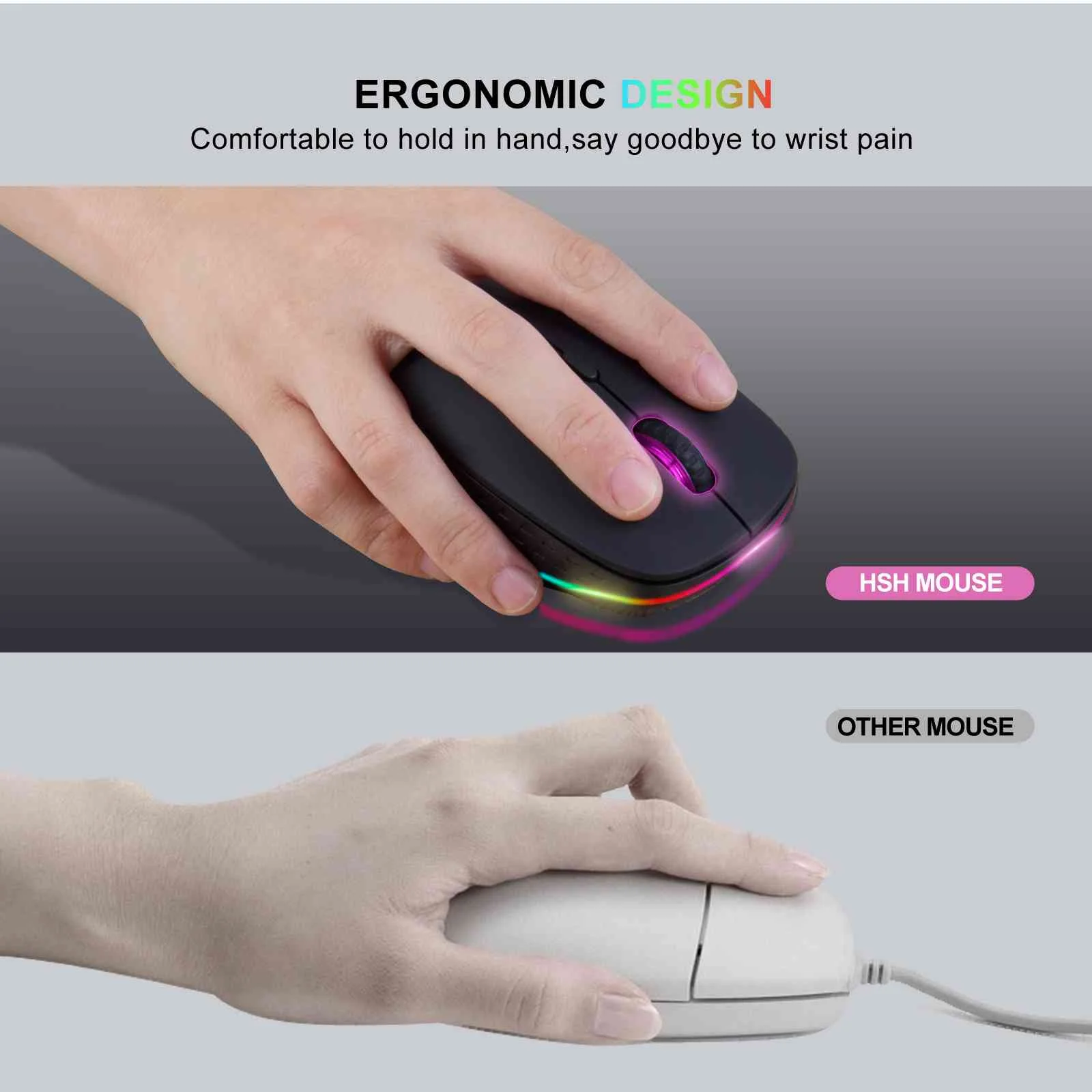 UrbanX Dual-Mode Wireless Mouse - Bluetooth & 2.4GHz Connectivity - Rechargeable, Efficient Design Compatible with Samsung Galaxy Z Flip/Tab S6 5G/Note10 Lite/S10 Lite/A71 , PC, Mac, iPad -Black