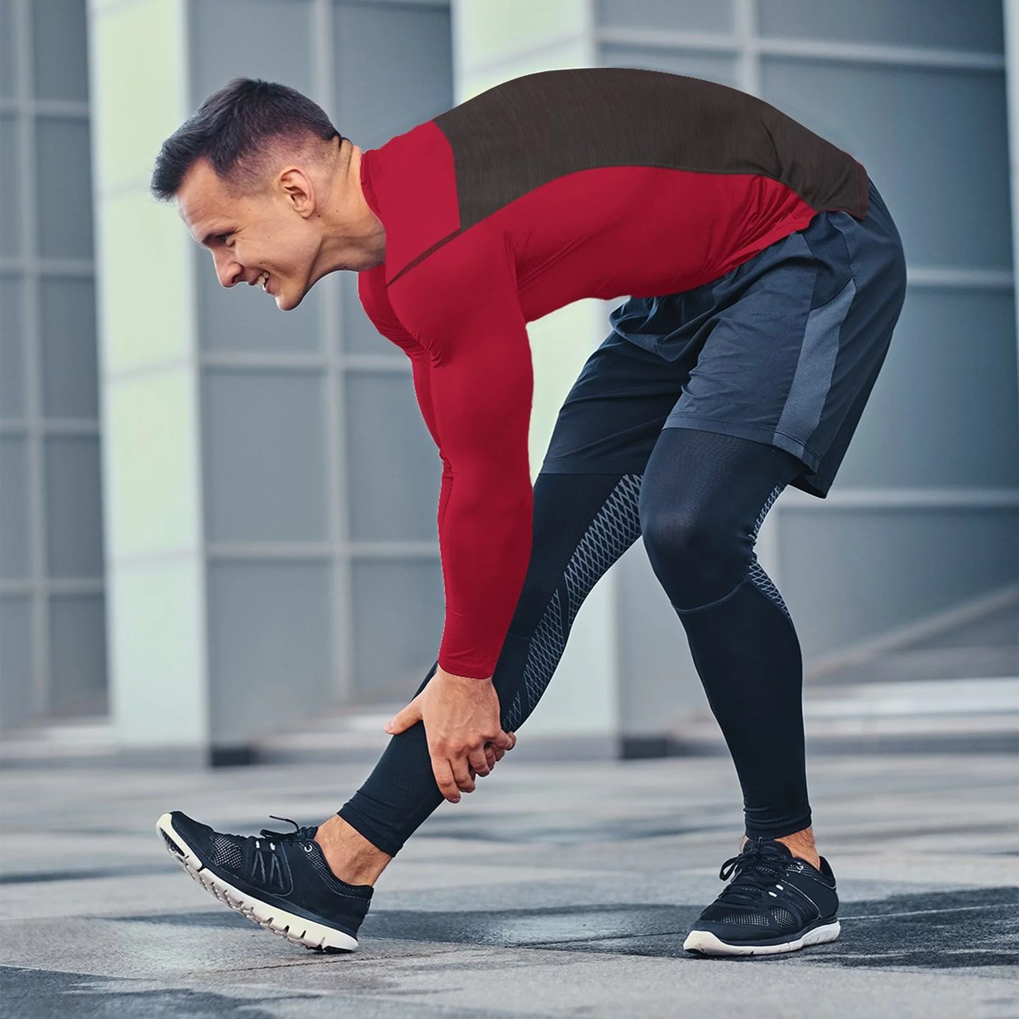 DARESAY Dri-Fit Long Sleeve T Shirts for Men-4 Pack- Moisture Wicking, Quick Dry Tees (Up to 3XL)