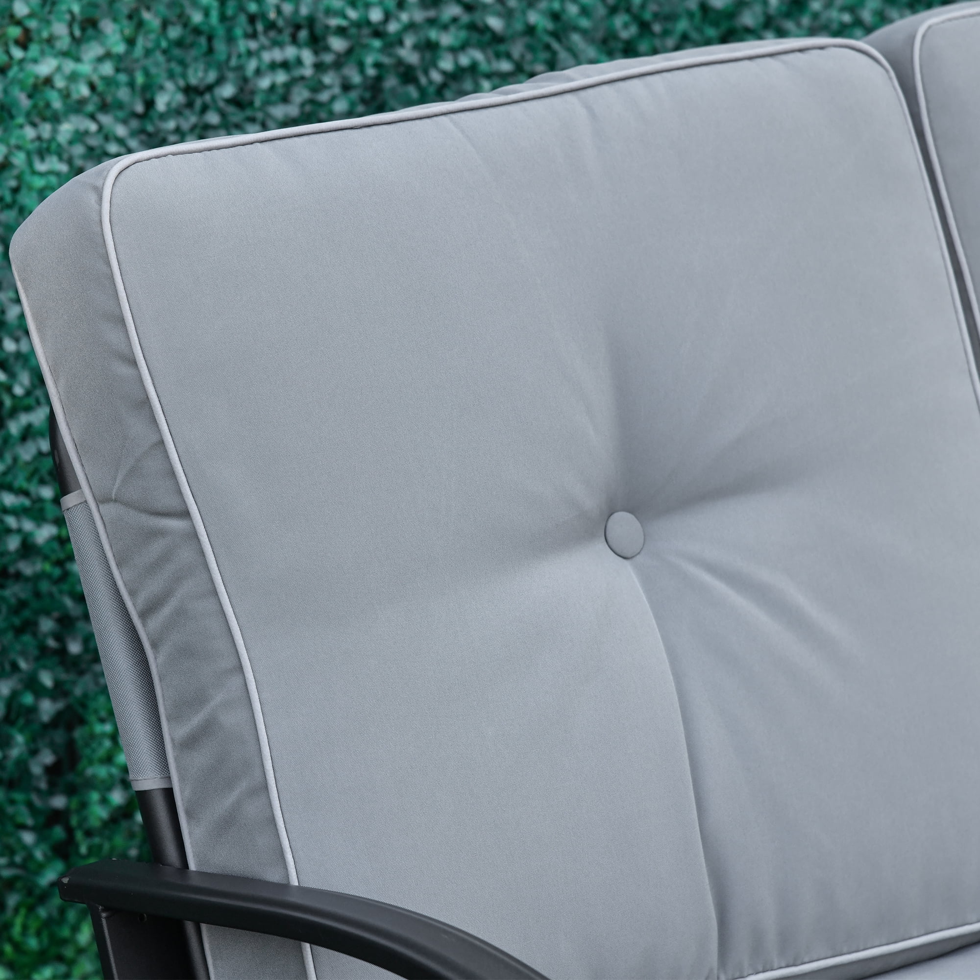Outsunny Outdoor Garden 2-Person Gliding Chair Patio Glider with Cushions Grey