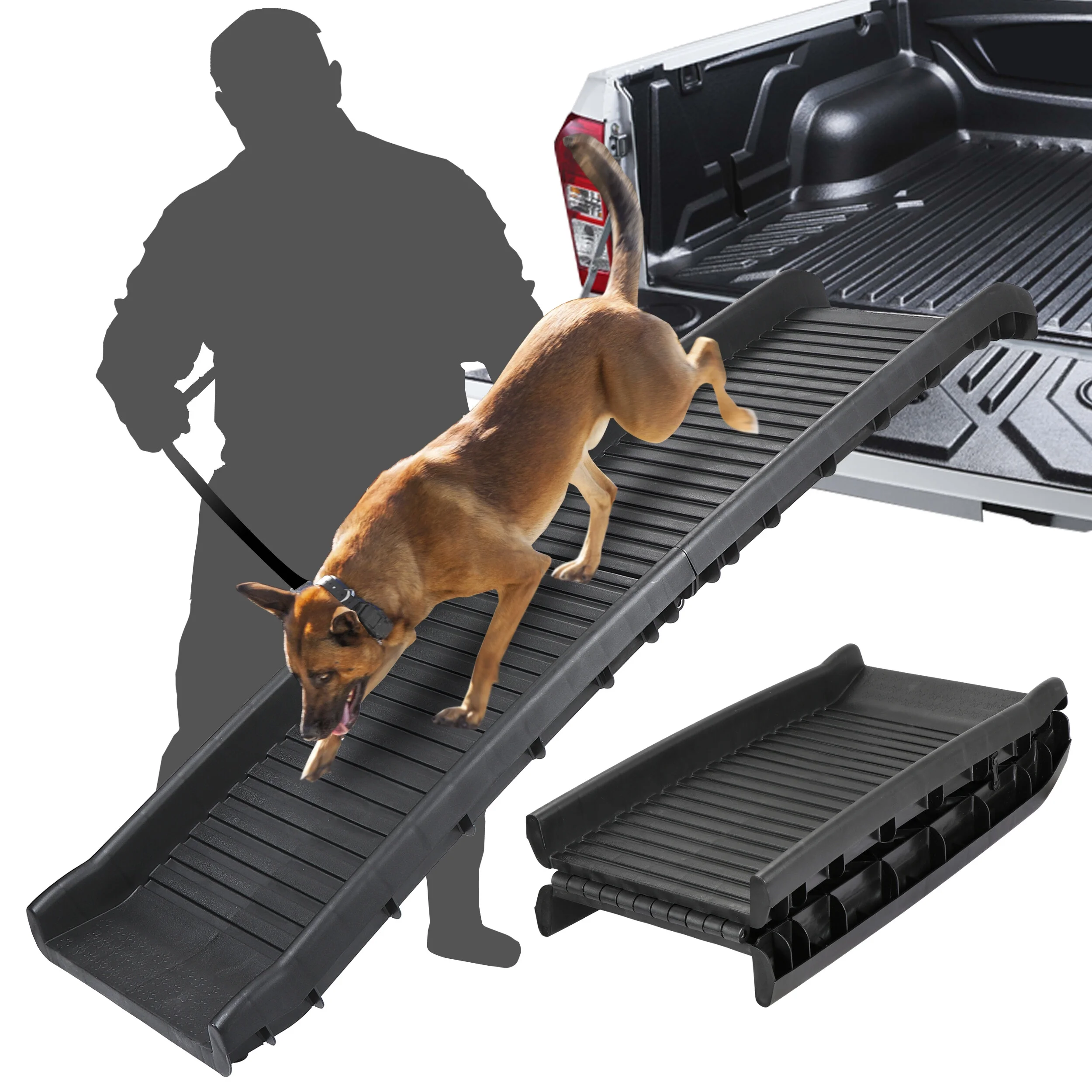 HomGarden 62-inch Folding Dog Ramp 150LBS Non-Slip Pet Car Ramp for Truck SUV Doorstep Porch
