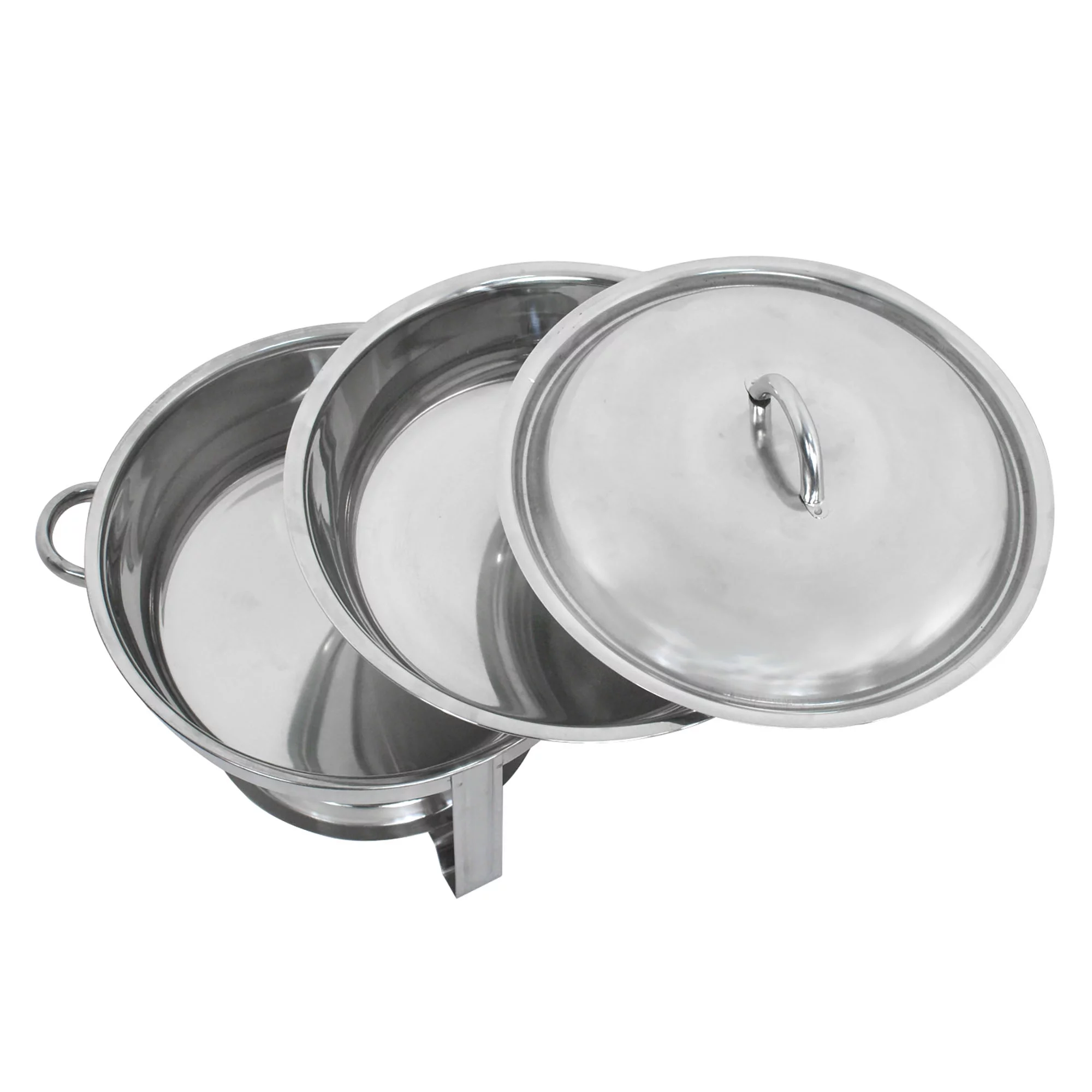 ZENSTYLE 5 Quart Round Shape Chafing Dishes - Stainless Steel Durable Buffet Serving Chafer Easy Clean Keeping Temperature W/ Fuel Holder(Set of 4)