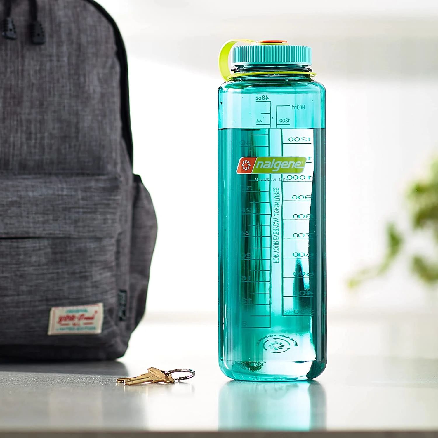 Nalgene Silo Sustain 48 oz. Wide Mouth Water Bottle - Cerulean
