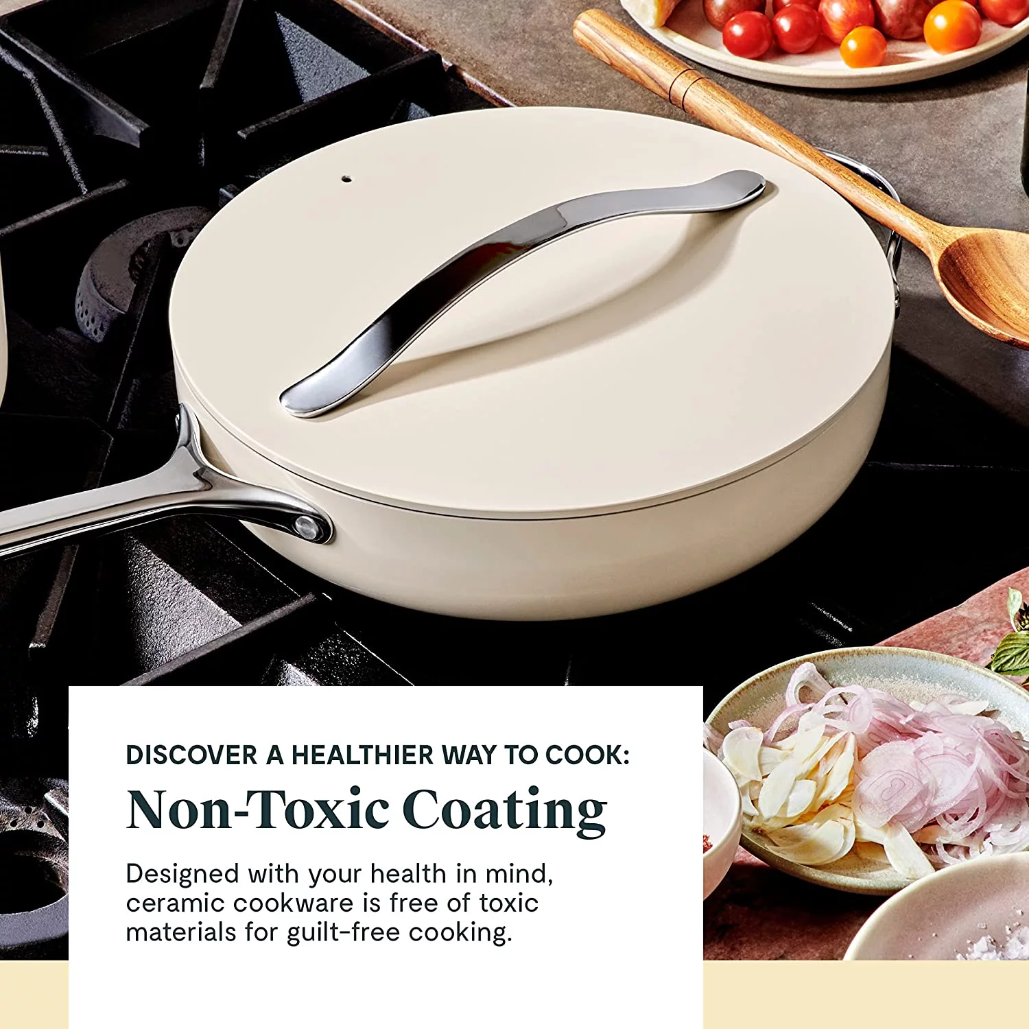 Caraway Nonstick Ceramic Cookware Set (12 Piece) Pots  Pans  Lids and Kitchen Storage - Non Toxic  PTFE & PFOA Free - Oven Safe & Compatible with All Stovetops (Gas  Electric &