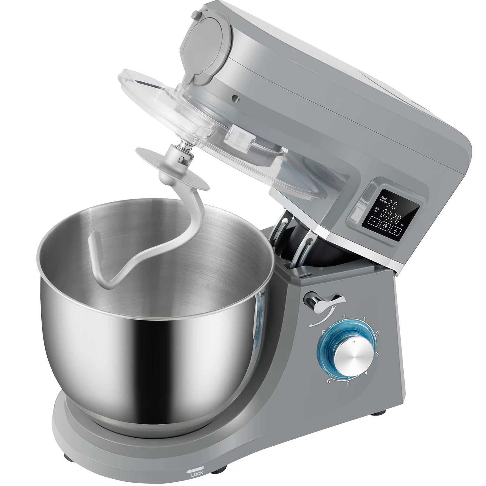 BENTISM 660W Stand Mixer 7.4Qt 6-Speed Tilt-Head Dough Mixer with Grinder Juicer
