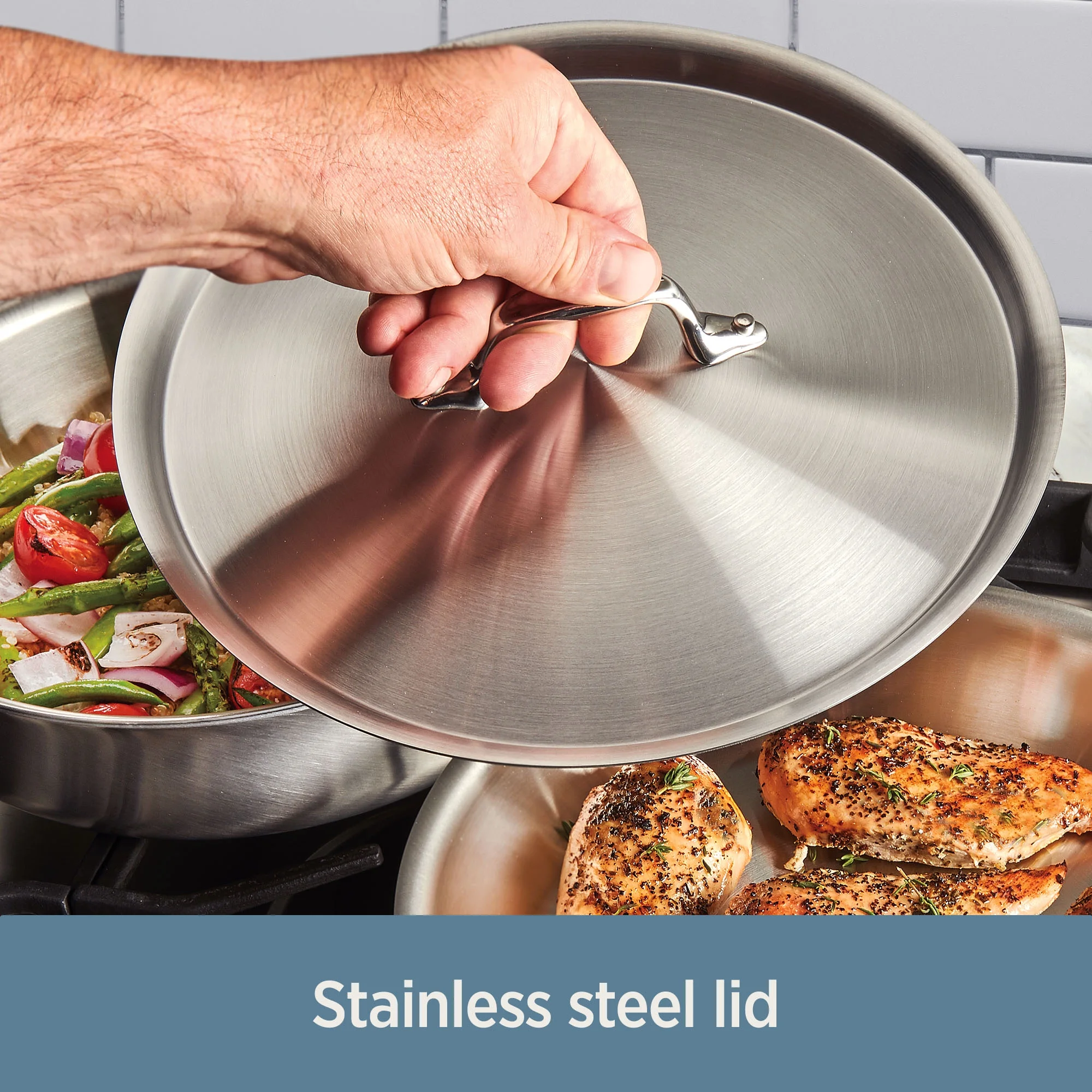 All-Clad D3 Stainless 3-ply Bonded Cookware Set, 5 piece Set