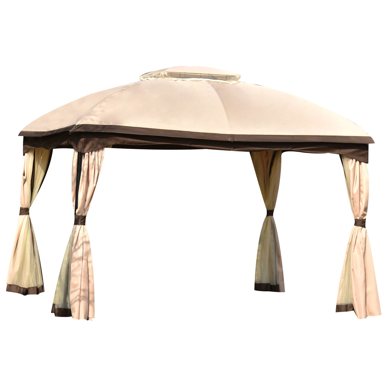 Patio Outdoor Gazebo - Double Roof Canopy with Mosquito Netting | 9.8 Ft. W x 11.8 Ft. D