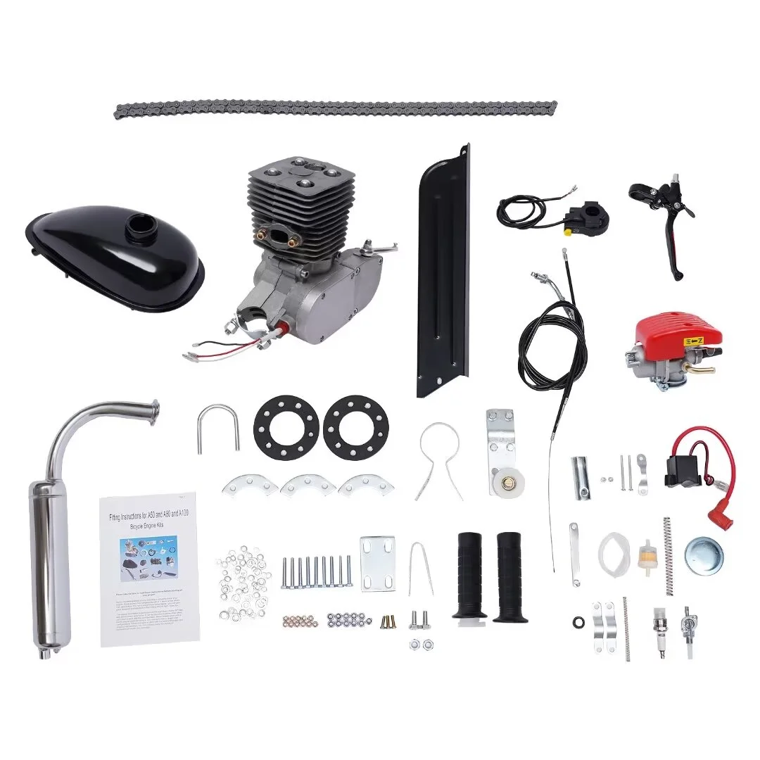 MIDUO Bicycle Engine kit, Full Set Upgraded 100cc Bike Sprocket Motorized 2 Stroke Petrol Gas Motor Engine Kits for Motorized 26