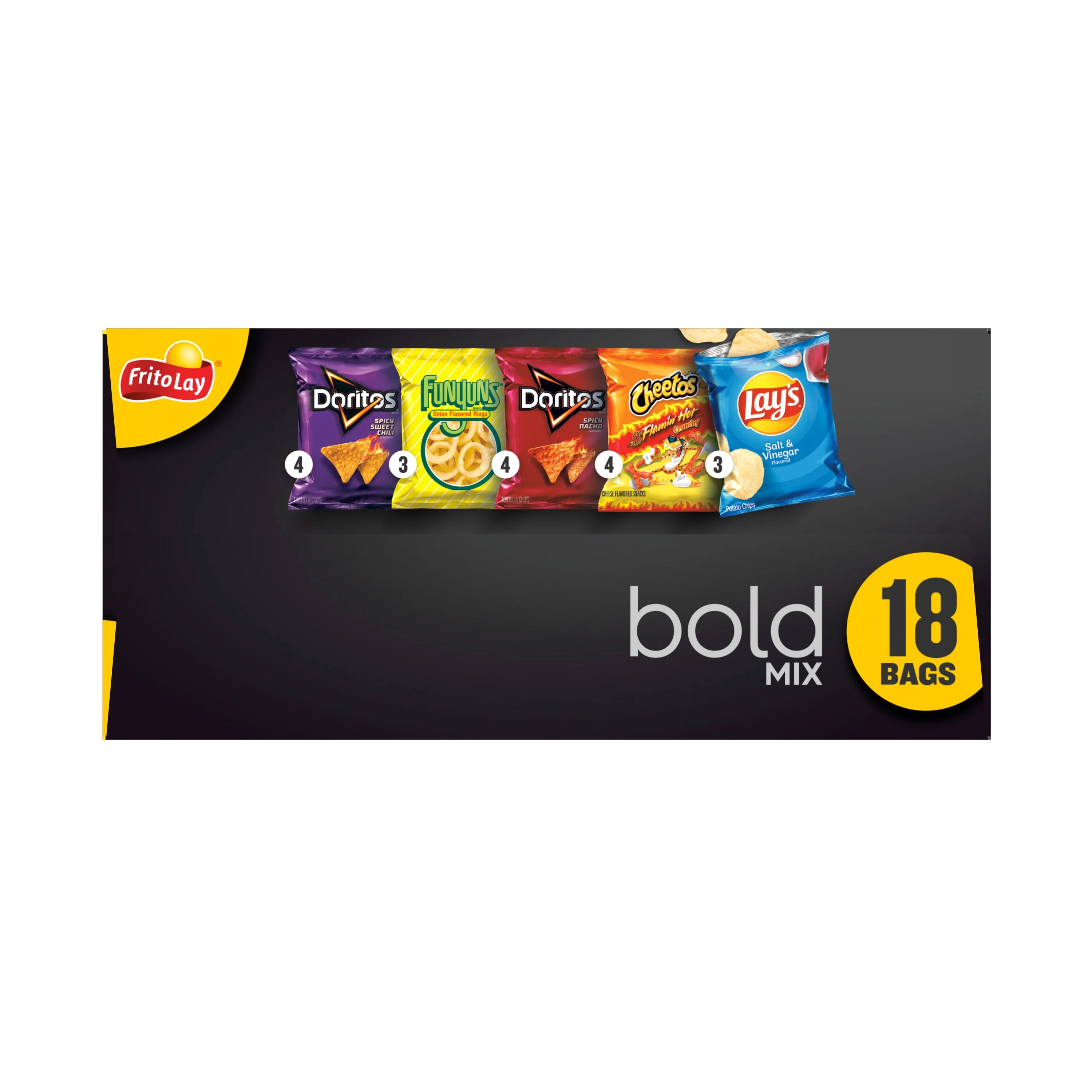 Frito-Lay Bold Mix Variety Pack Snack Chips, 18 Count Multipack