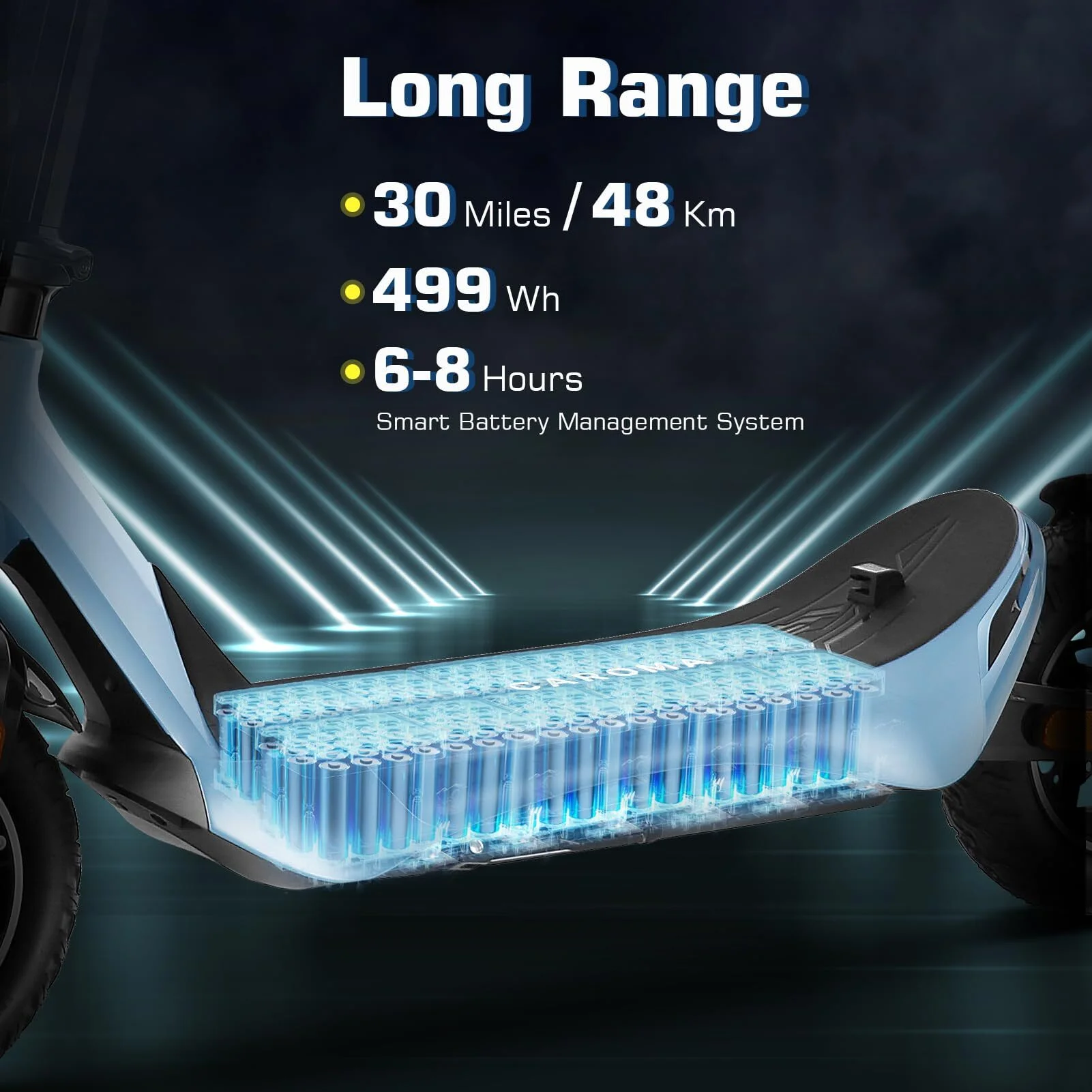 Caroma Electric Scooter for Adults, 800W Peak Motor, 30 Miles Range, Max 25 Mph, 10