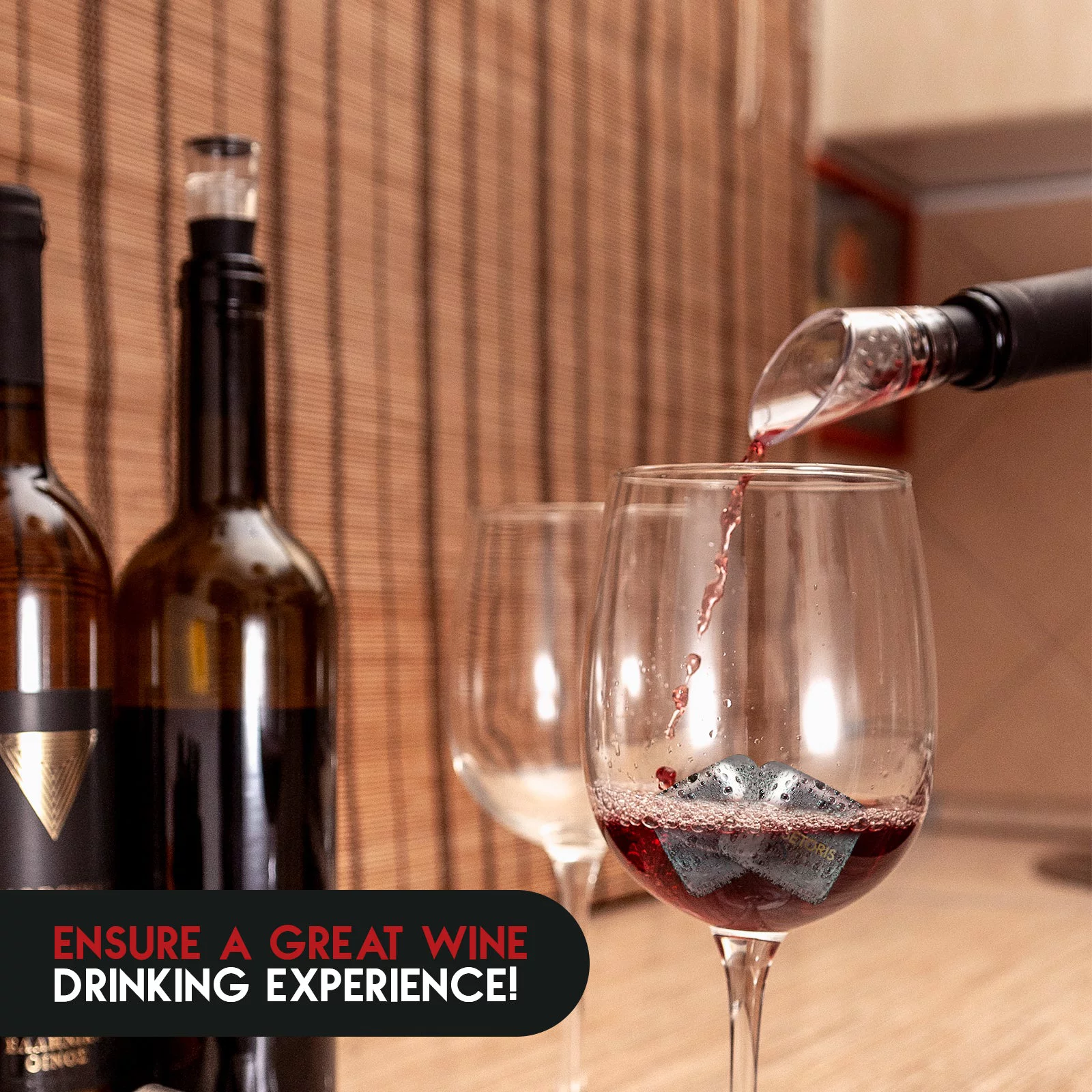 Heavy-Duty Rabbit Wine Opener With 2 Stainless Steel Ice Cubes By Setoris - Winged Corkscrew With Ergonomic Lever & Non-Stick Warm- Manual Rabbit Cork Remover- Great Wine Gift Idea