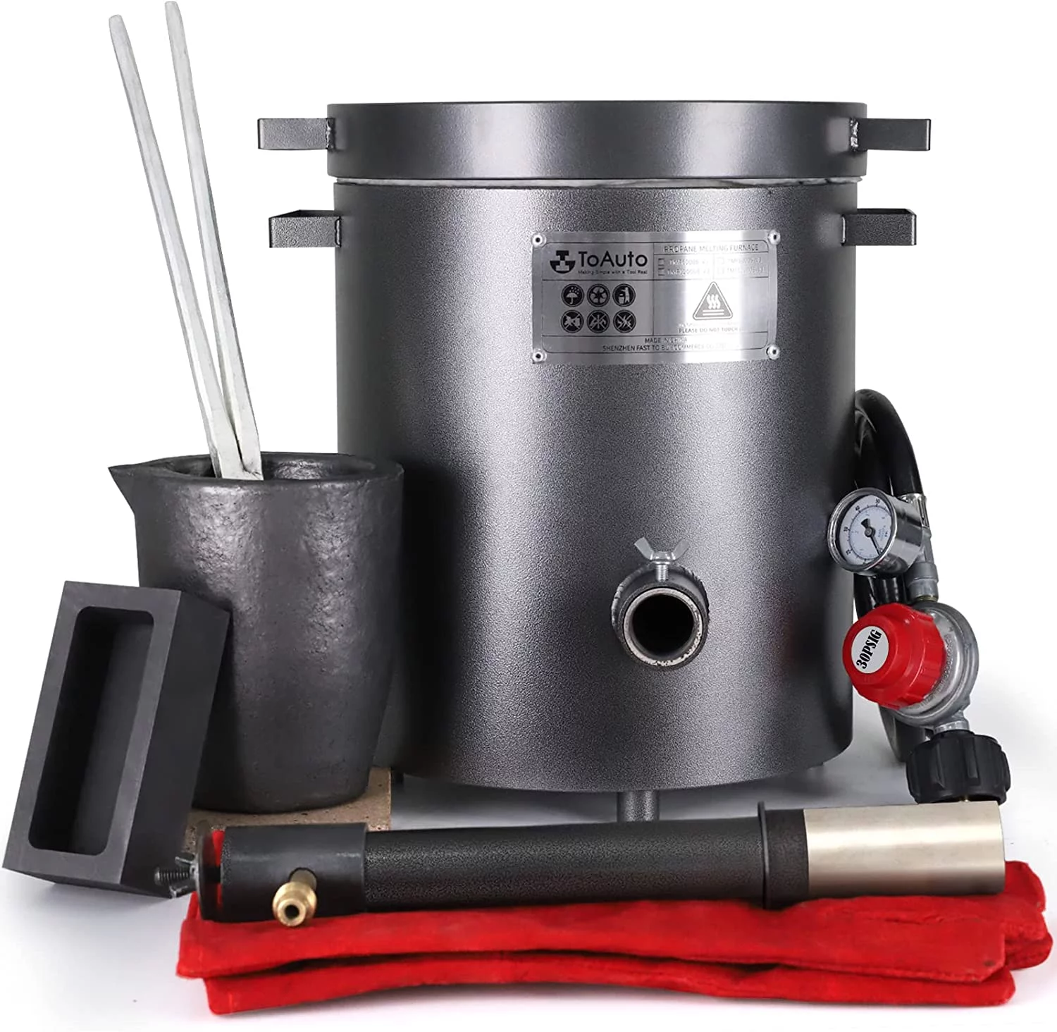 TOAUTO 6KG Propane Melting Furnace Kit,Home Stove Kiln Casting Tool for Scrap Metal Recycle Gold Silver Copper Aluminum