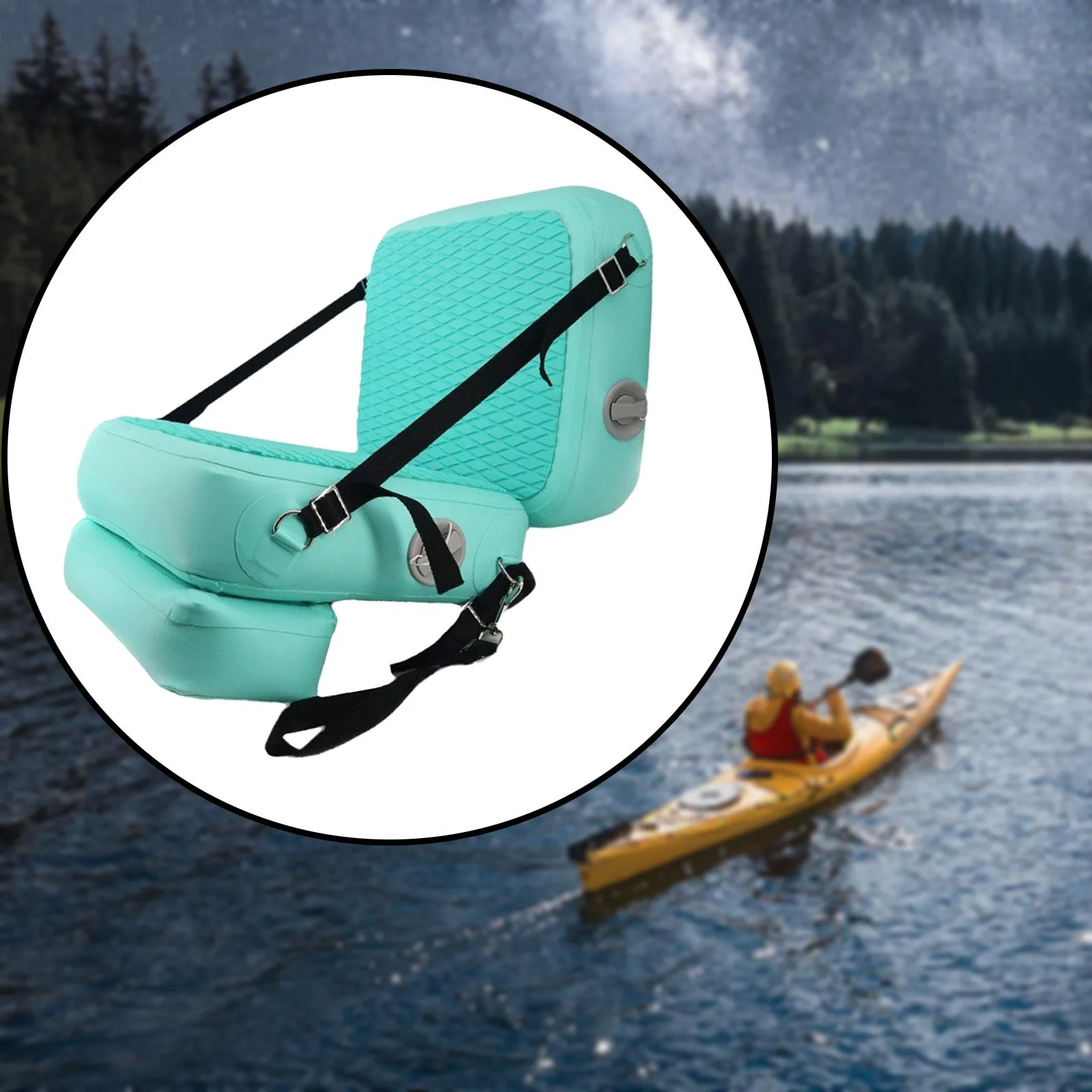 Tnarru Inflatable Kayak Boat Seat,Fishing Seat Padded,Durable Support Canoe Seat Air Cushion for Kayaking,Camping,Bleachers,Drifting