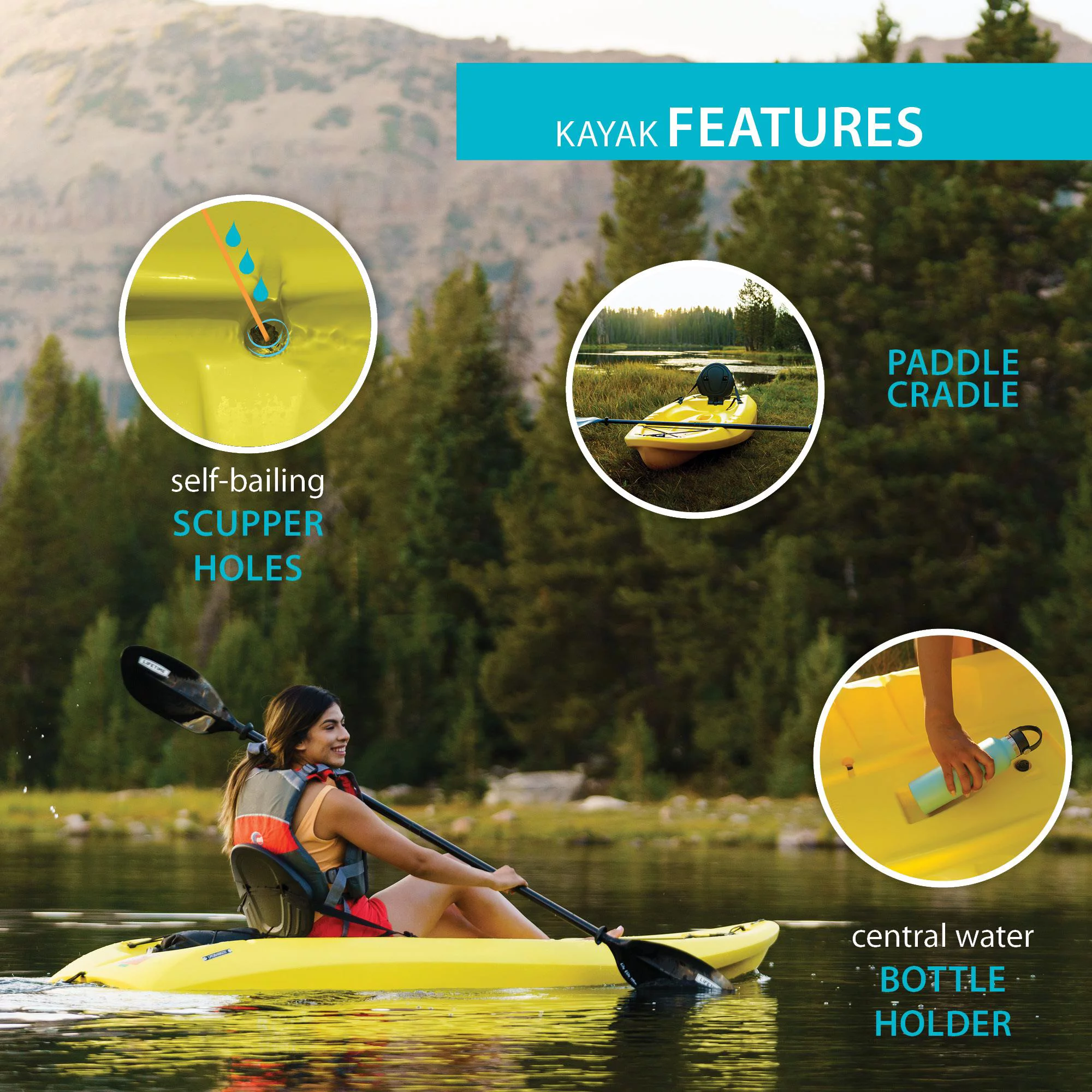 Lifetime Volt 85 Sit-On-Top Kayak - Yellow - 90613