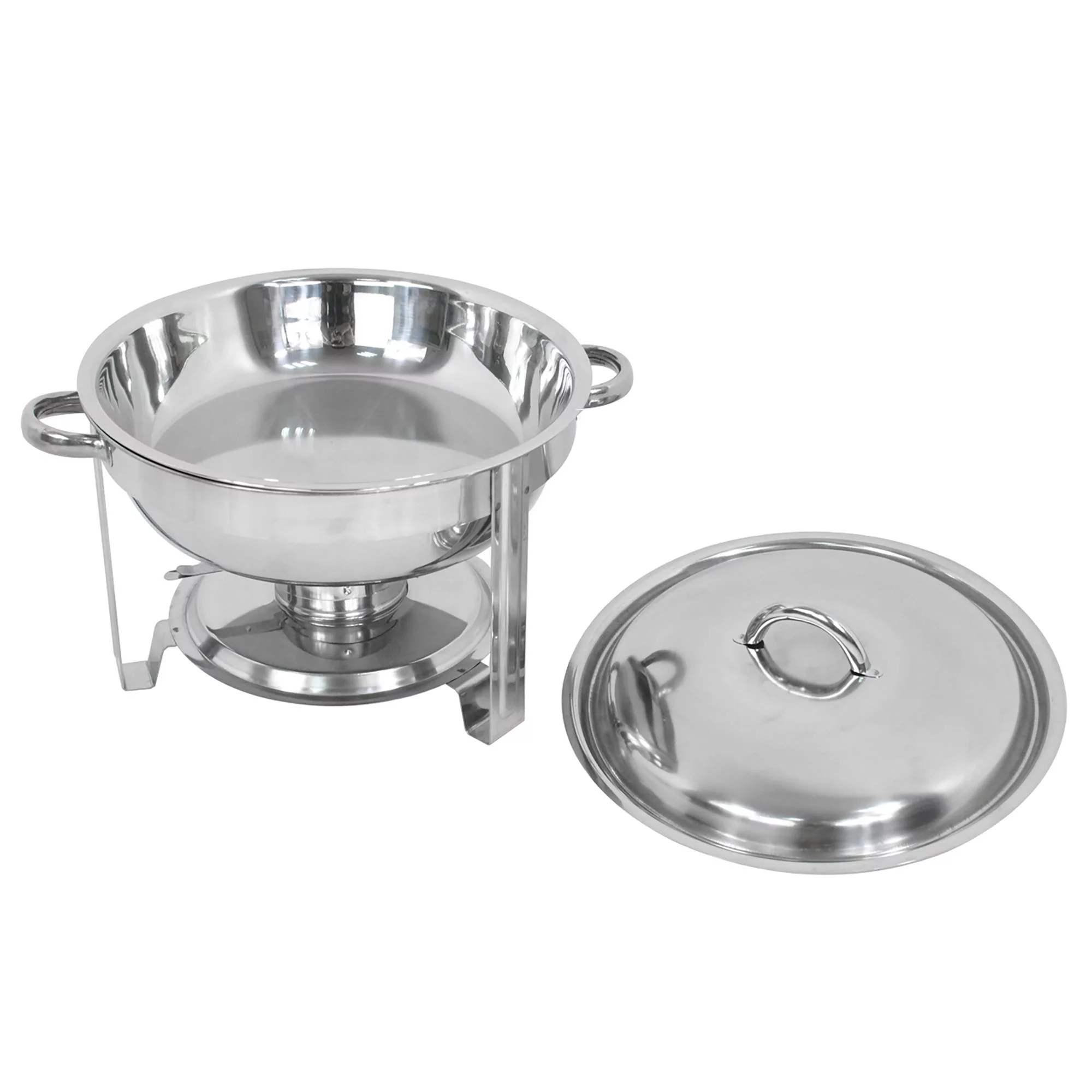 ZENSTYLE 5 Quart Round Shape Chafing Dishes - Stainless Steel Durable Buffet Serving Chafer Easy Clean Keeping Temperature W/ Fuel Holder(Set of 4)