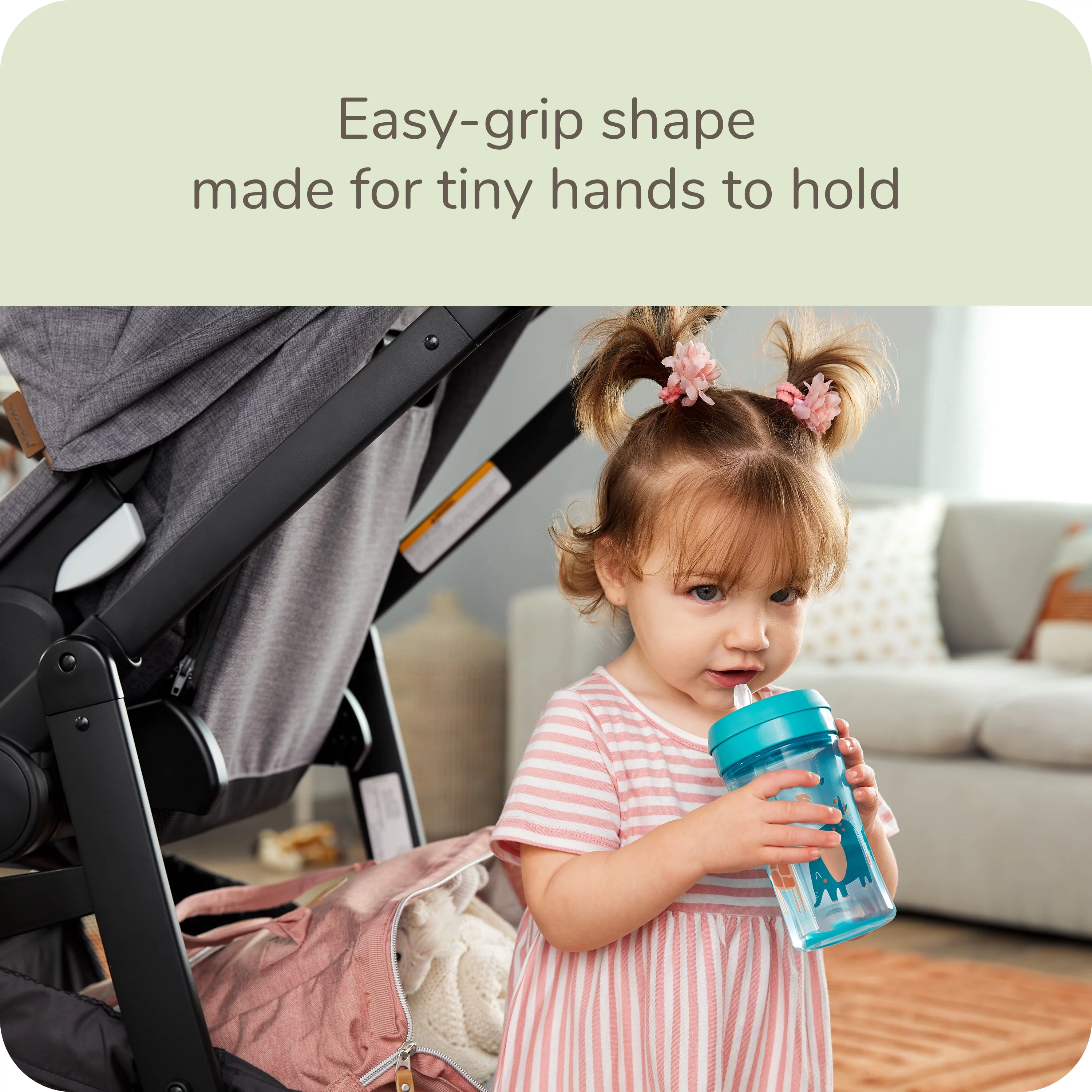 NUK Easy Straw Leak-Proof Cup, BPA-Free, Jungle, 12+ Months Hard Spout Sippy Cup