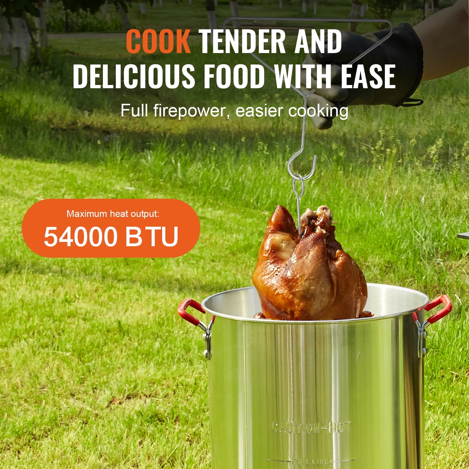 SKYSHALO Turkey Fryer Kit, 2-in-1 30QT Aluminum Turkey Deep Fryer & 10QT Fish Fryer Kit w/Baskets & Stand, 54000 BTU Burner Propane Gas Boiler, Thermometer, Marinade Injector for Outdoor Cooking