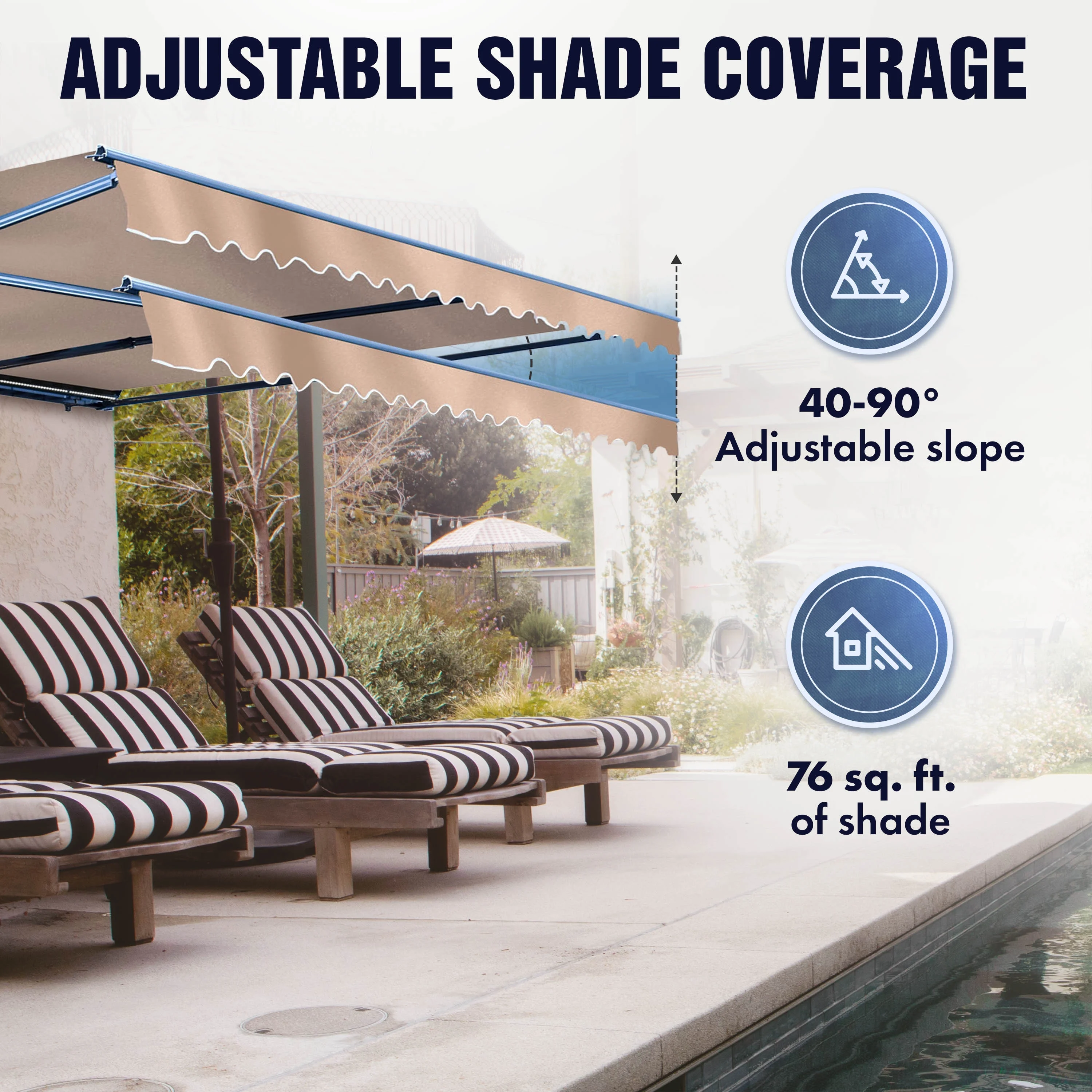 ALEKO 10' x 8' Black LED Half Cassette Motorized Retractable Patio Awning with Remote Control