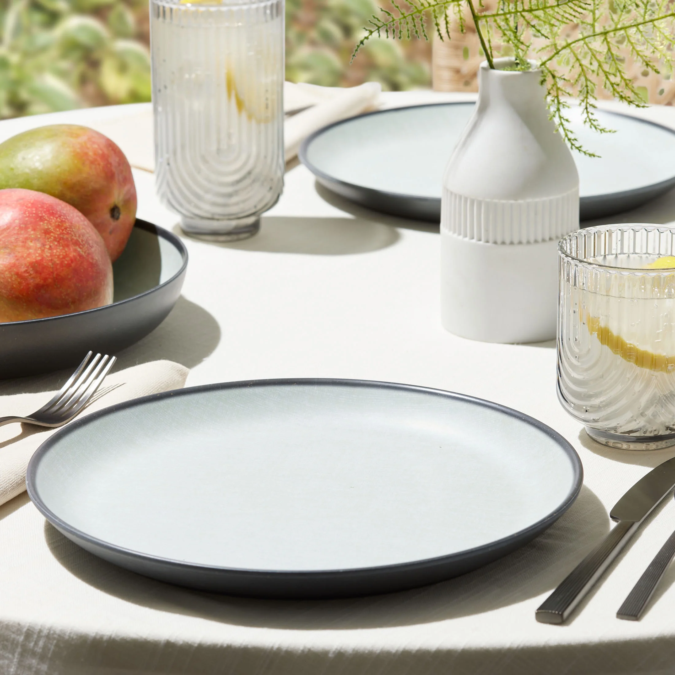 Better Homes & Garden 12-Pack Bamboo Melamine Dinnerware Set, Botanical and Linen Print