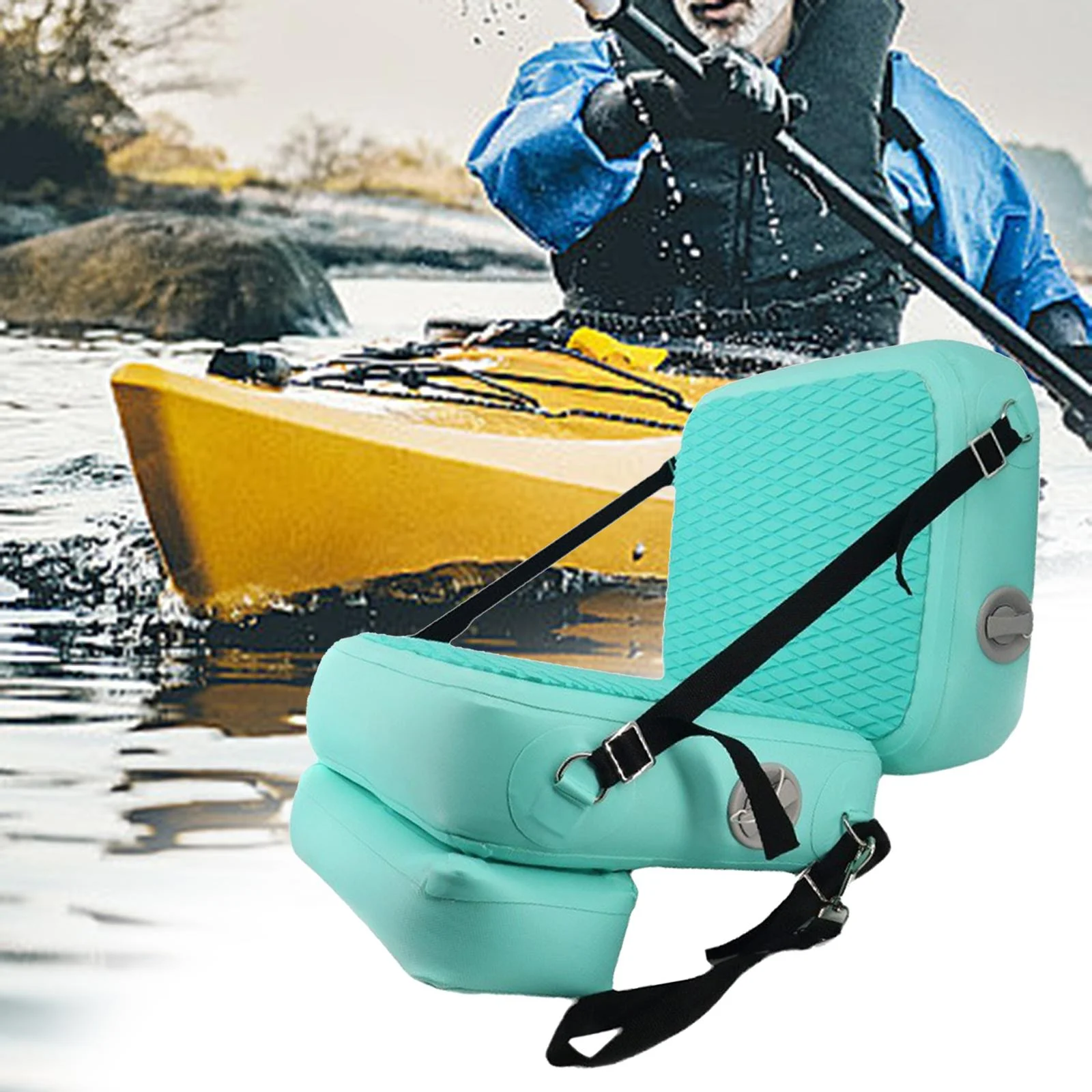 Tnarru Inflatable Kayak Boat Seat,Fishing Seat Padded,Durable Support Canoe Seat Air Cushion for Kayaking,Camping,Bleachers,Drifting