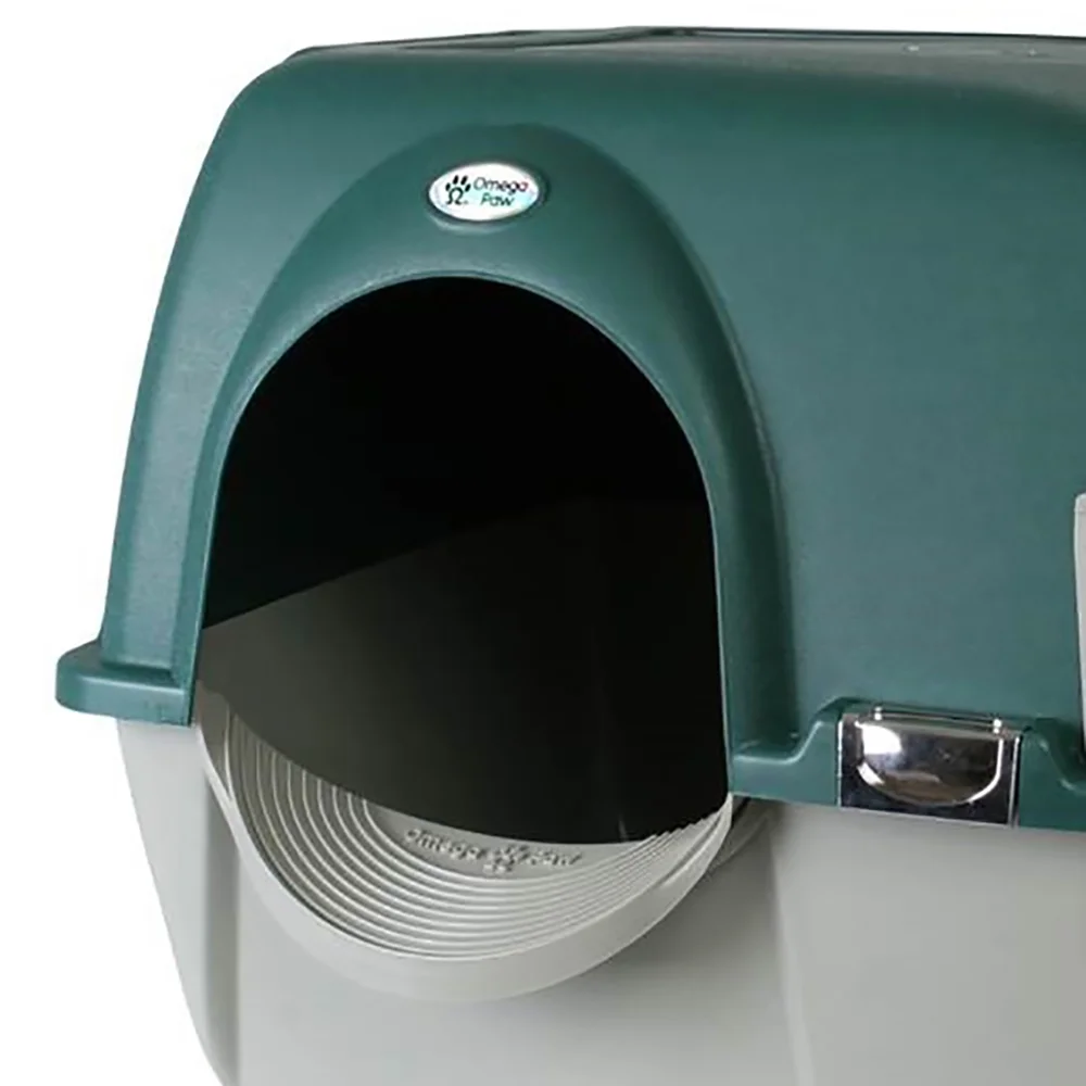 Omega Paw Premium Roll 'N Clean Self Cleaning Litter Box, Large, Green
