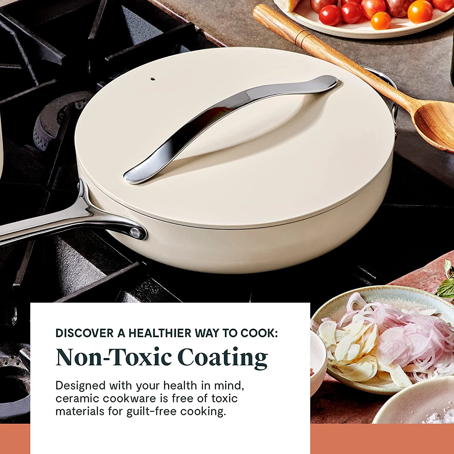 Caraway Nonstick Ceramic Cookware Set (12 Piece) Pots  Pans  Lids and Kitchen Storage - Non Toxic  PTFE & PFOA Free - Oven Safe & Compatible with All Stovetops (Gas  Electric &