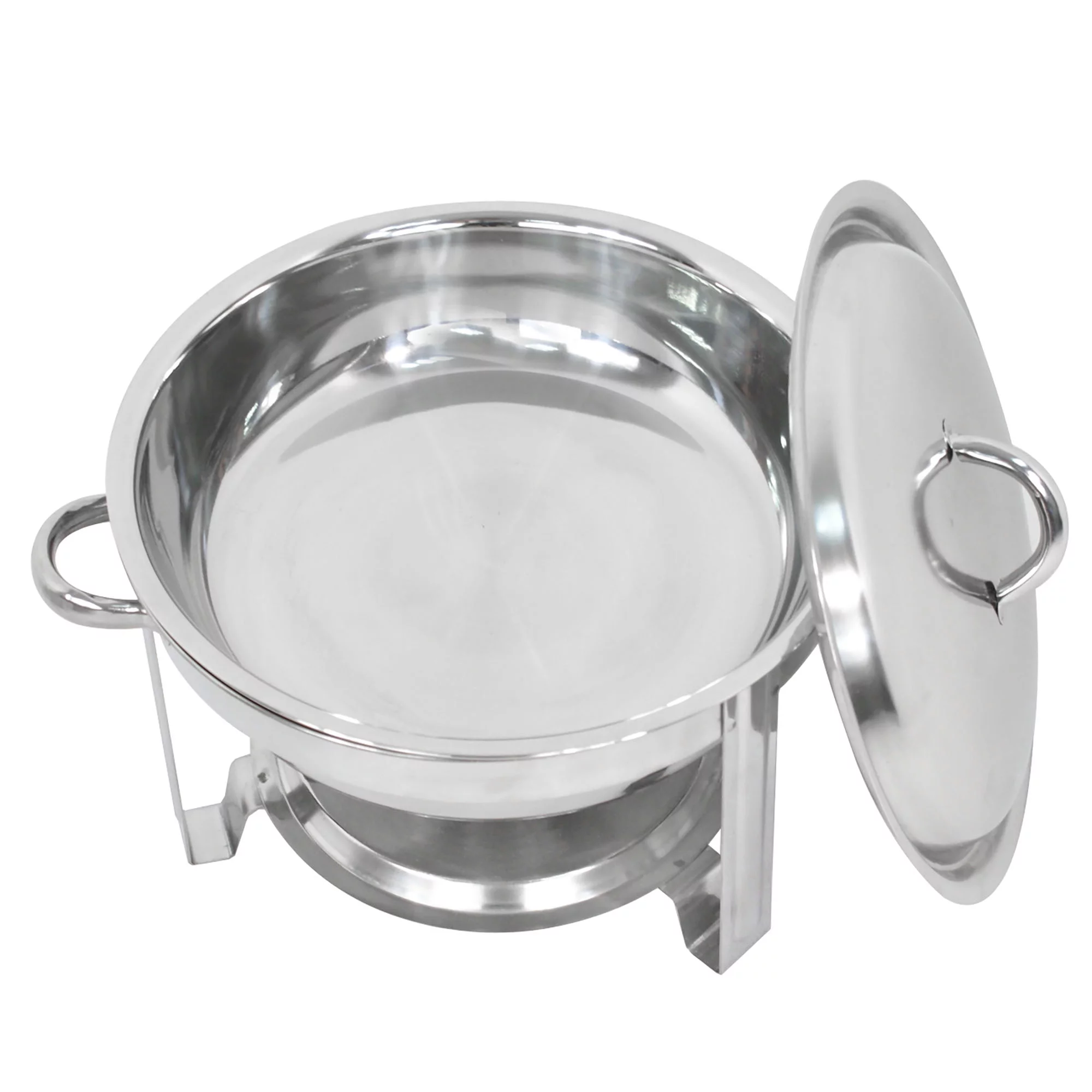 ZENSTYLE 5 Quart Round Shape Chafing Dishes - Stainless Steel Durable Buffet Serving Chafer Easy Clean Keeping Temperature W/ Fuel Holder(Set of 4)
