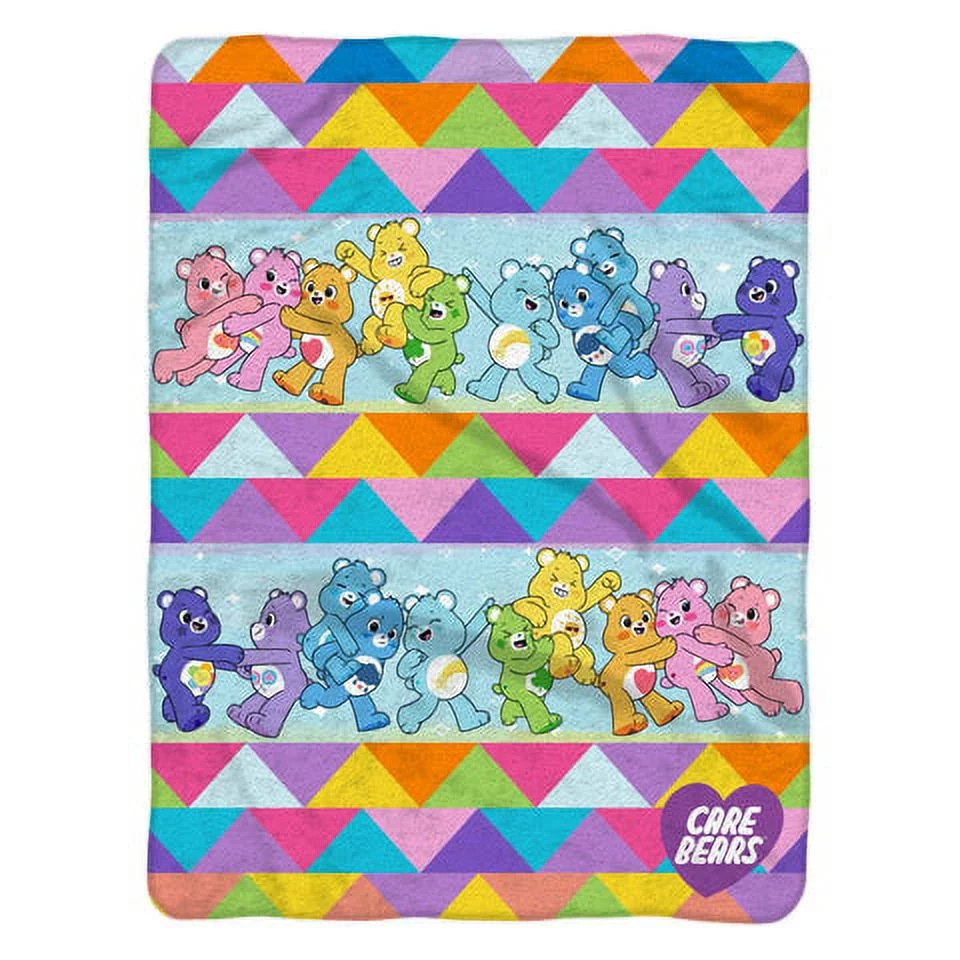 Sleep Squad Care Bears 60” x 80” Raschel Plush Blanket