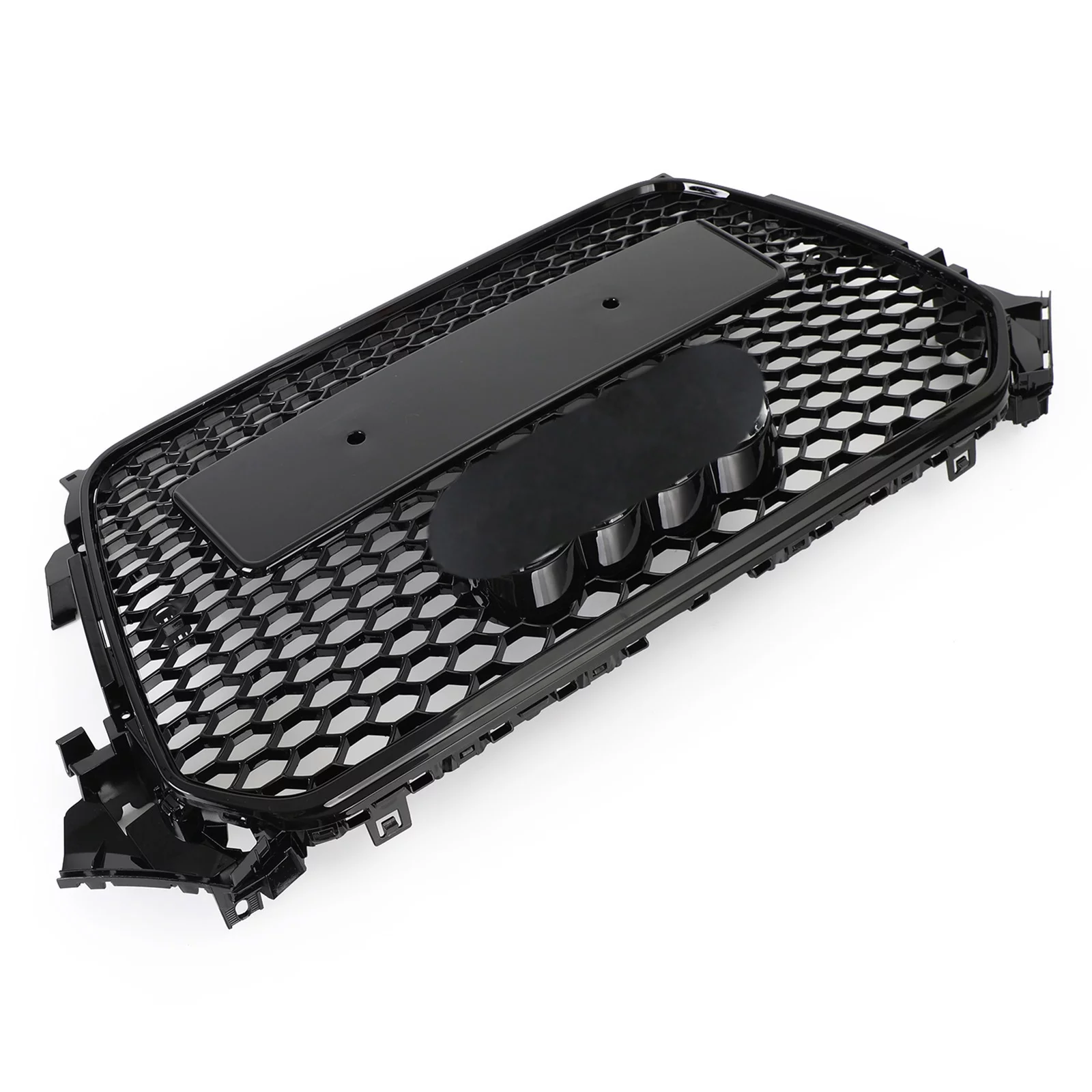 RS4 Style Mesh Front Bumper Grille Grill fit for Audi A4 S4 2013-2016 Gloss Black