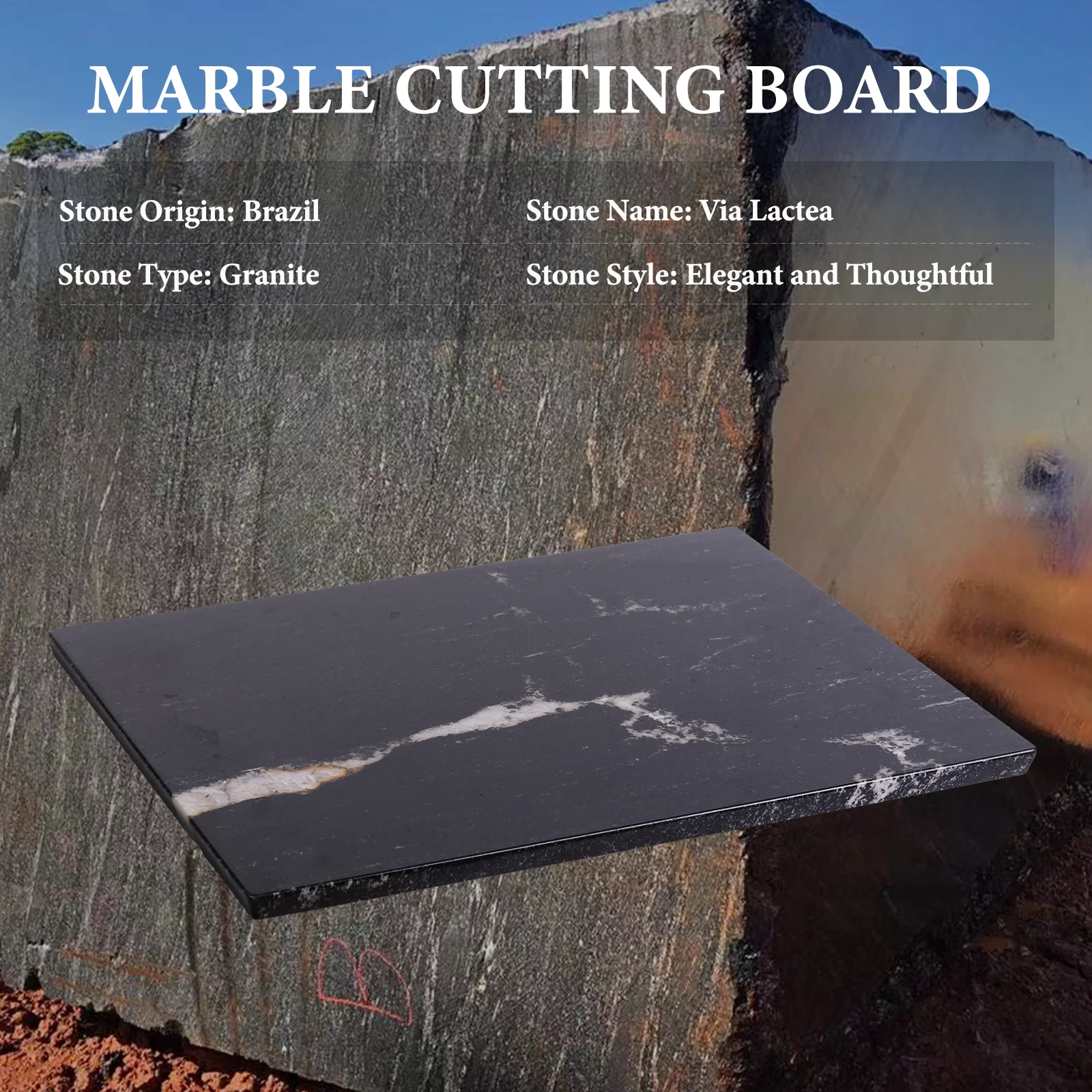 Koville Luxury Granite Rectangular Cutting Board (20