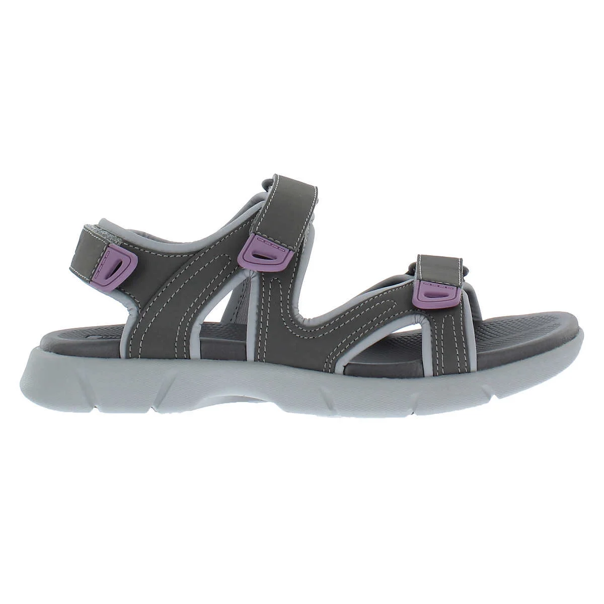Khombu Ladies' Women's Outdoor Hiking Sandals, Comfortable Summer Sport Sandals, Athletic Walking Water Shoes (Grey, 7)