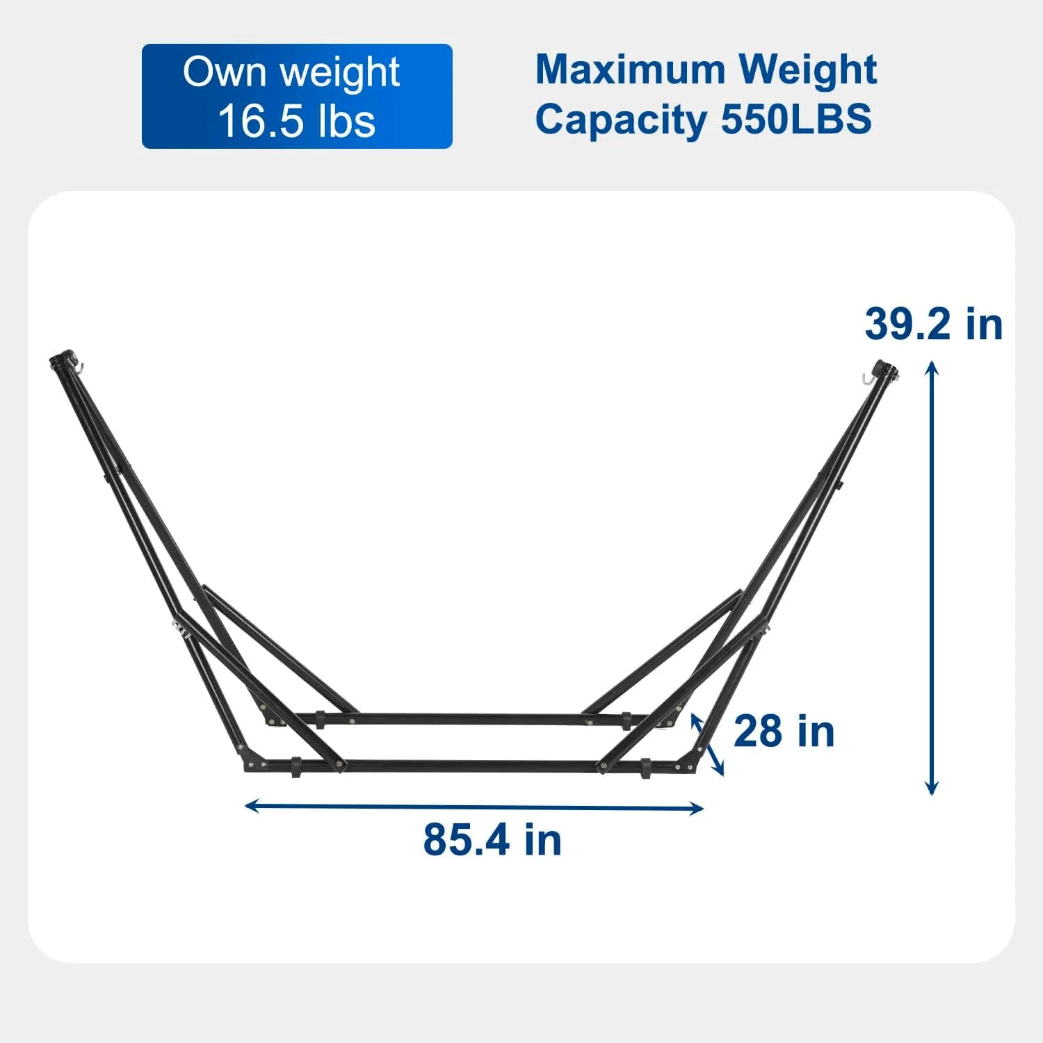 Dkelincs Hammock Stand Only, Foldable Portable Stand 3 Gear Adjustment Steel Hammock Stand with Carrying Case