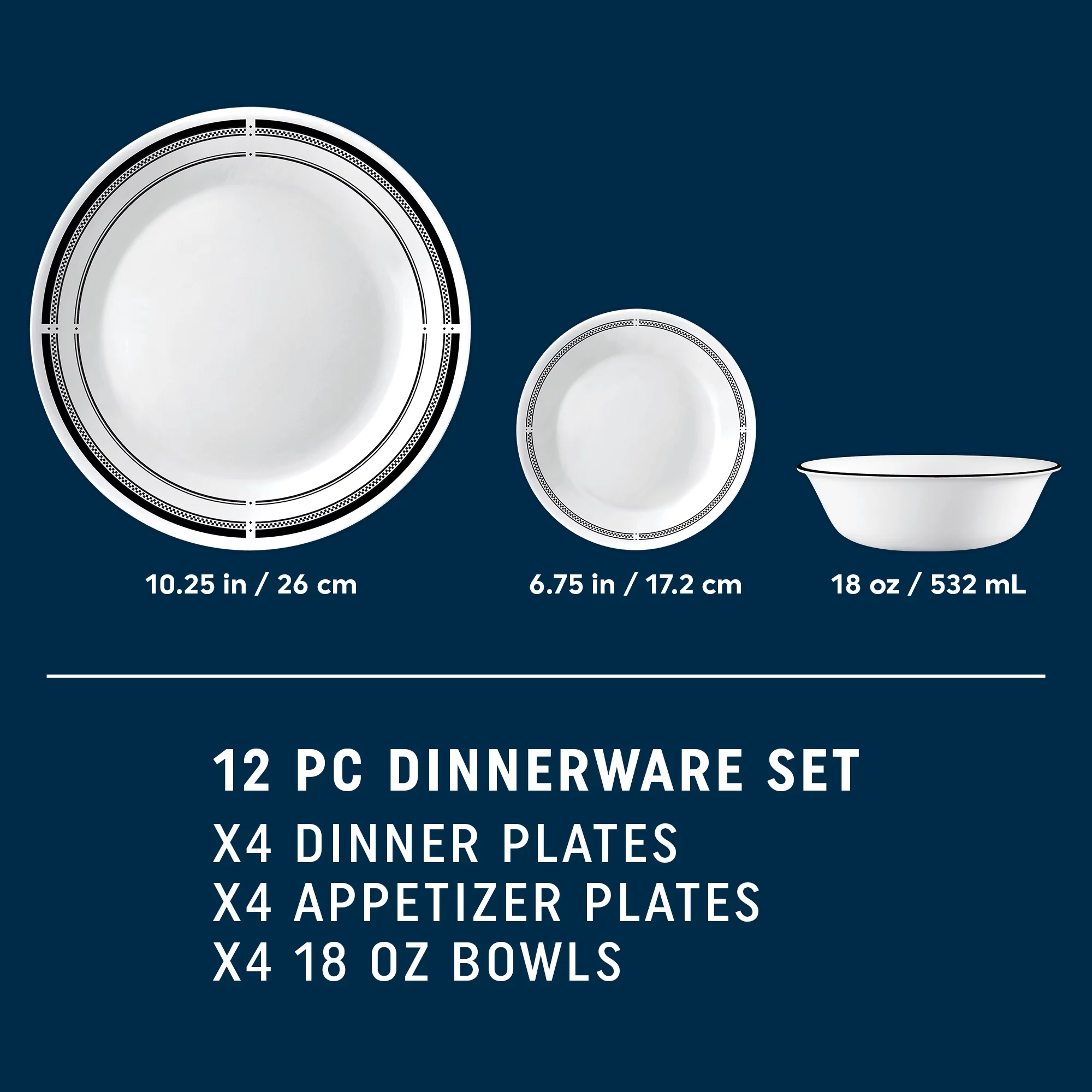 Corelle Brasserie 12-pc Dinnerware Set, Serves 4